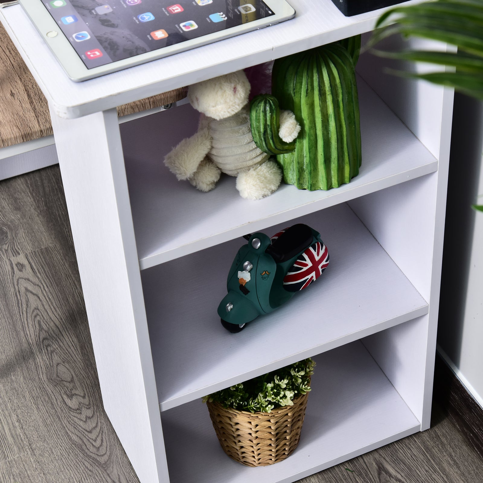 Multimedia Computer Desk with Multiple Storage Spaces 3 Drawers 2 Shelves 120L x 49W x 72H cm White