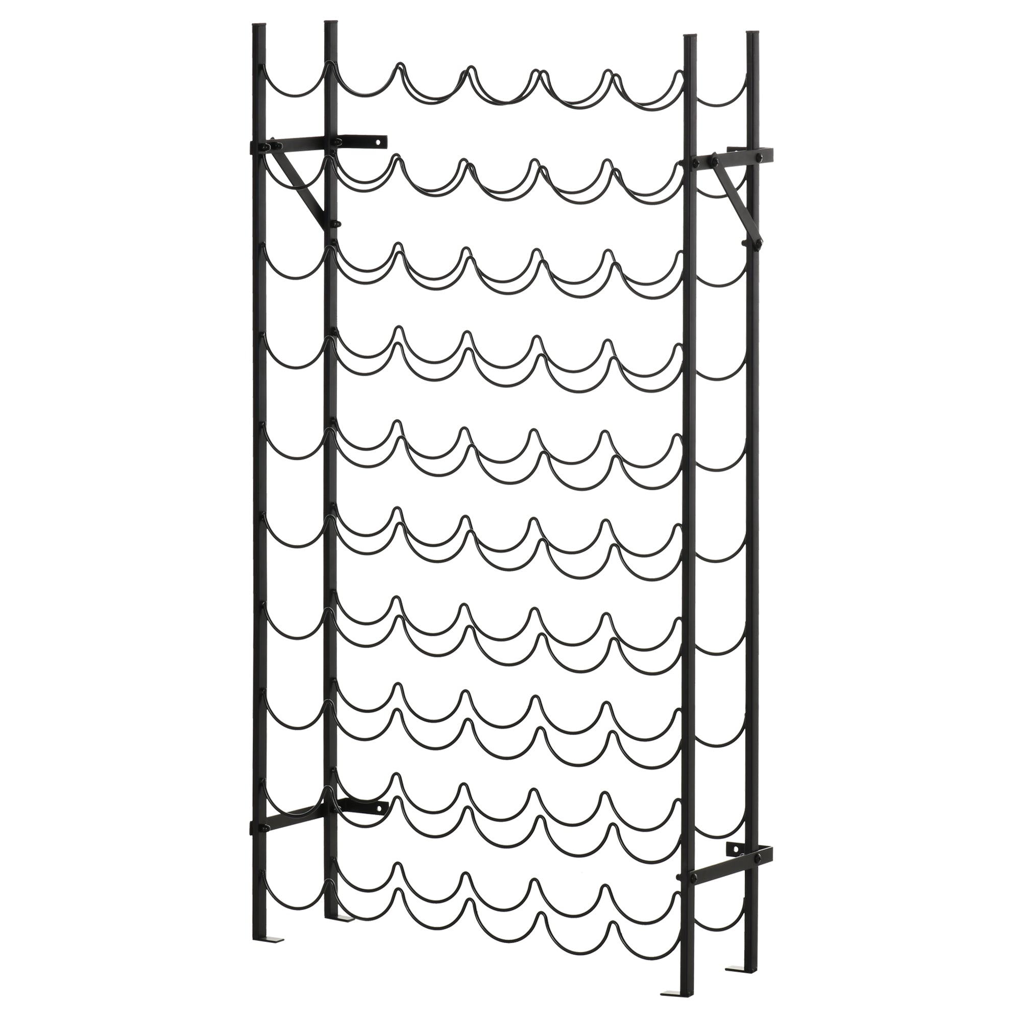 Wine Rack Wine Stand Bottle Rack 60 Bottles Wall Mount Metal Black