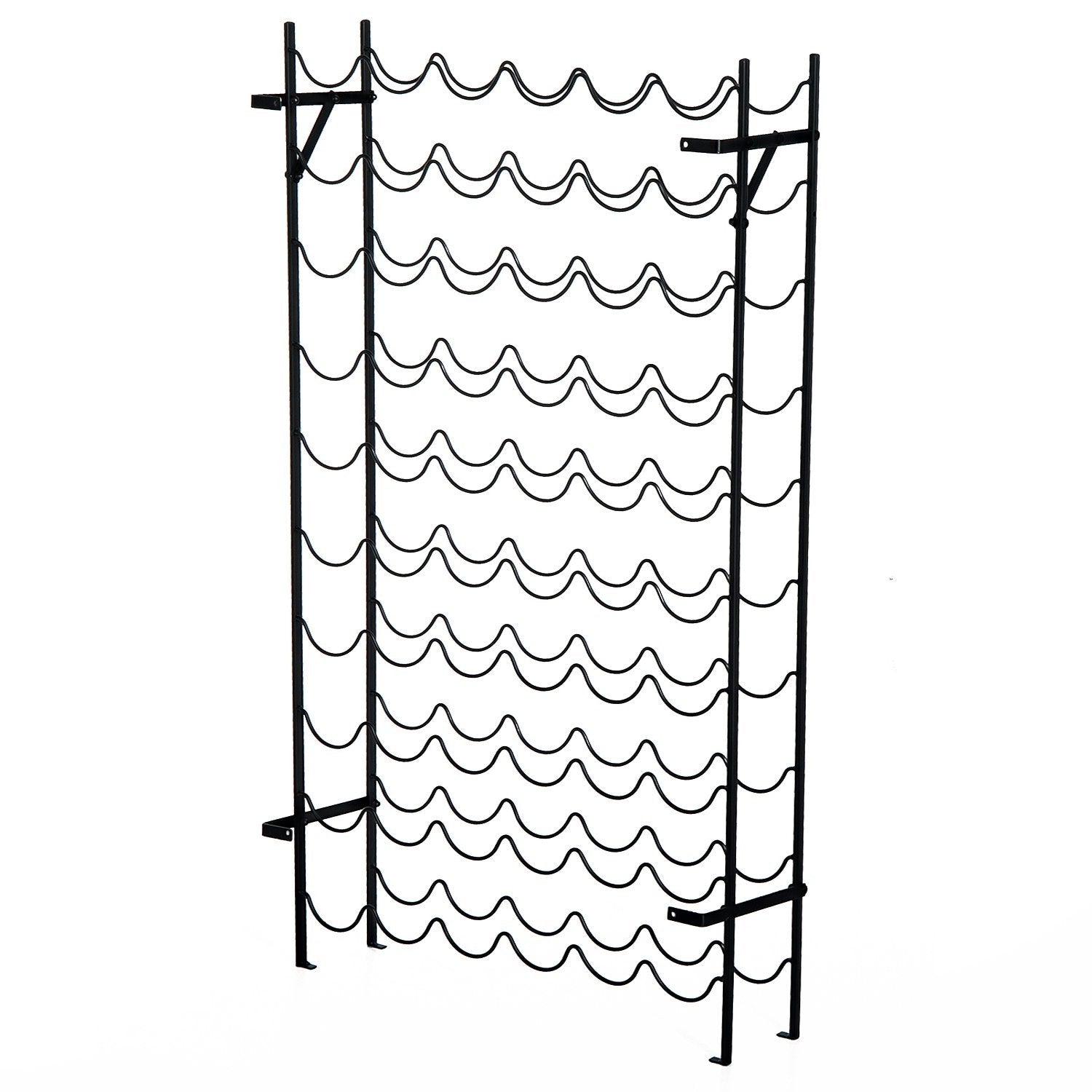 Wine Rack Wine Stand Bottle Rack 60 Bottles Wall Mount Metal Black