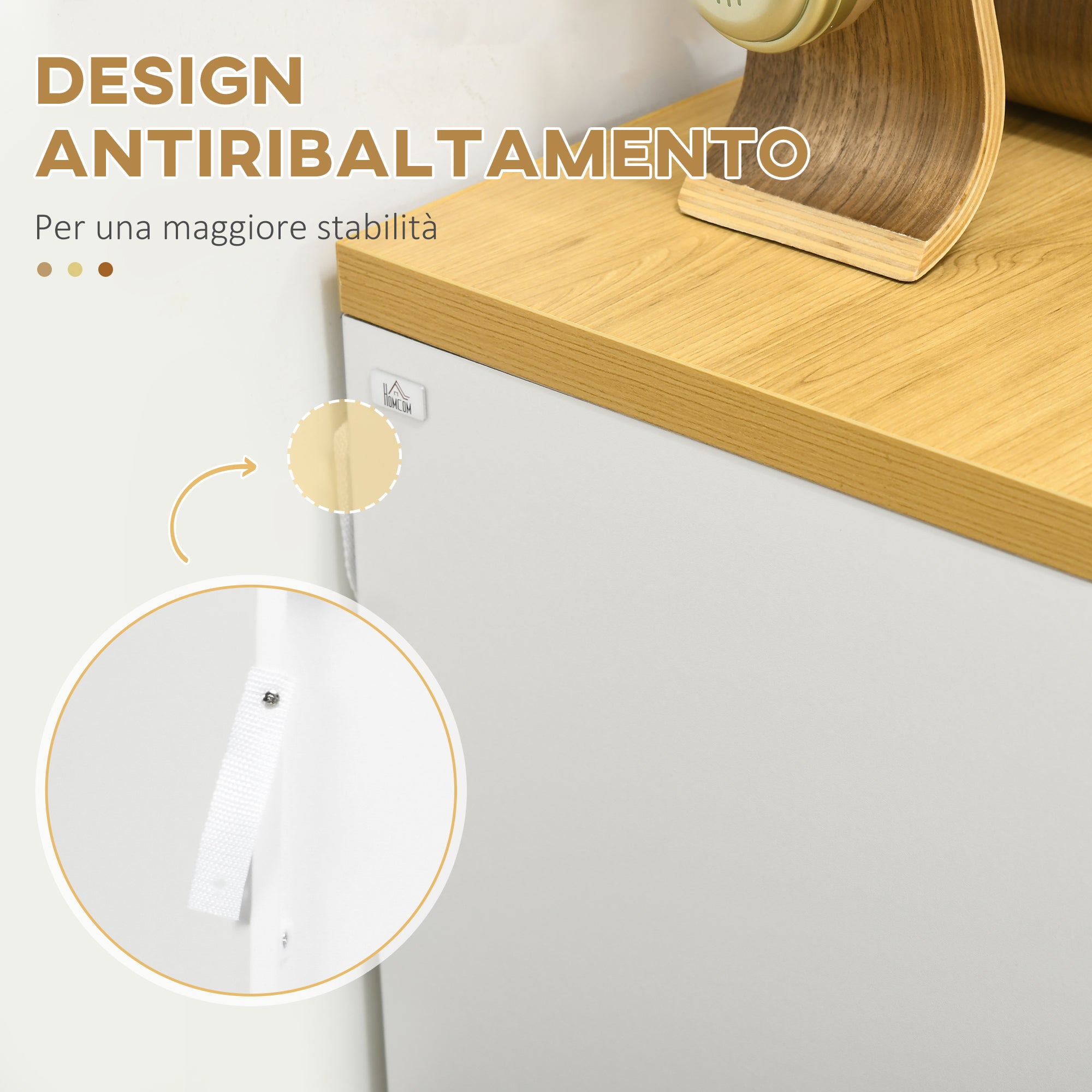 3-Drawer White Particleboard Dresser for Bedroom, Study, and Living Room, 70x37x75cm