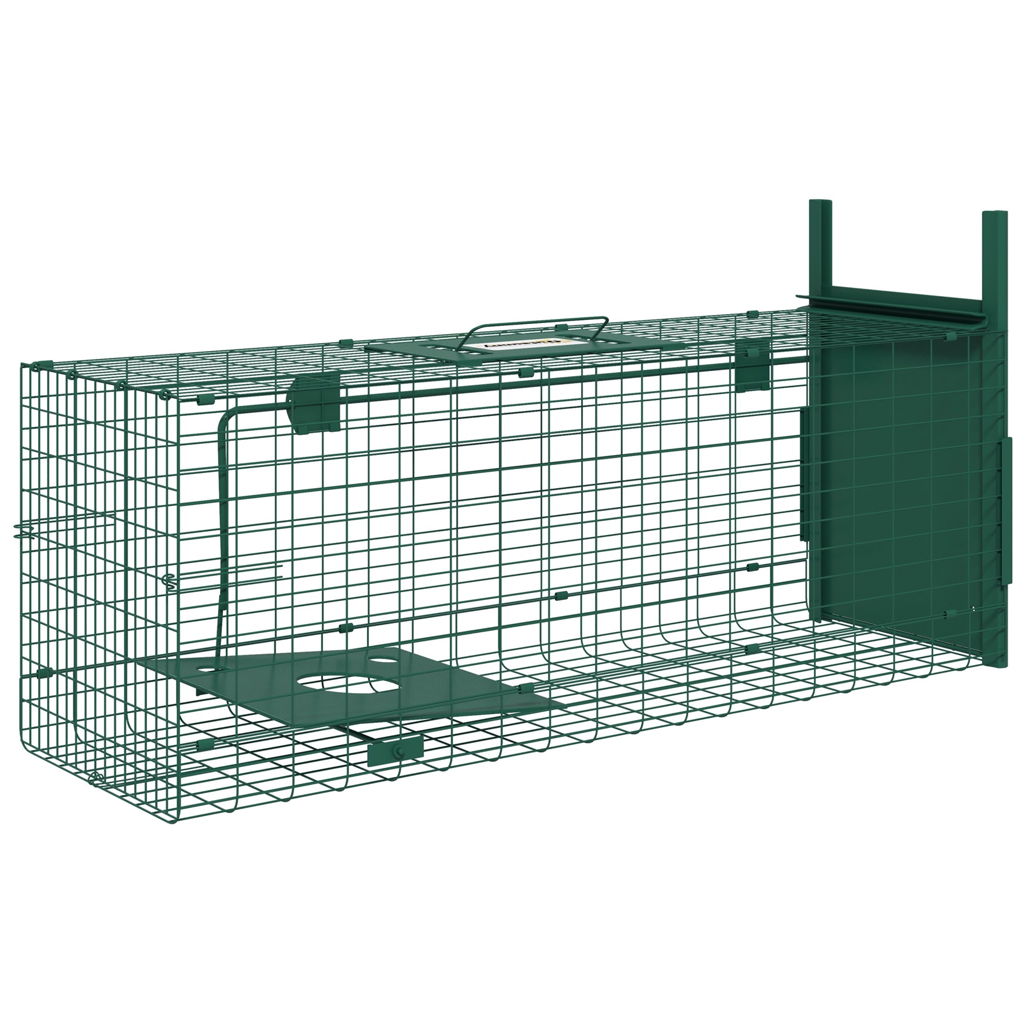 Capture Trap Live Animal Trap Steel with 1 Entrance for Rats and Mice dim. 80L x 25W x 30H cm dark green
