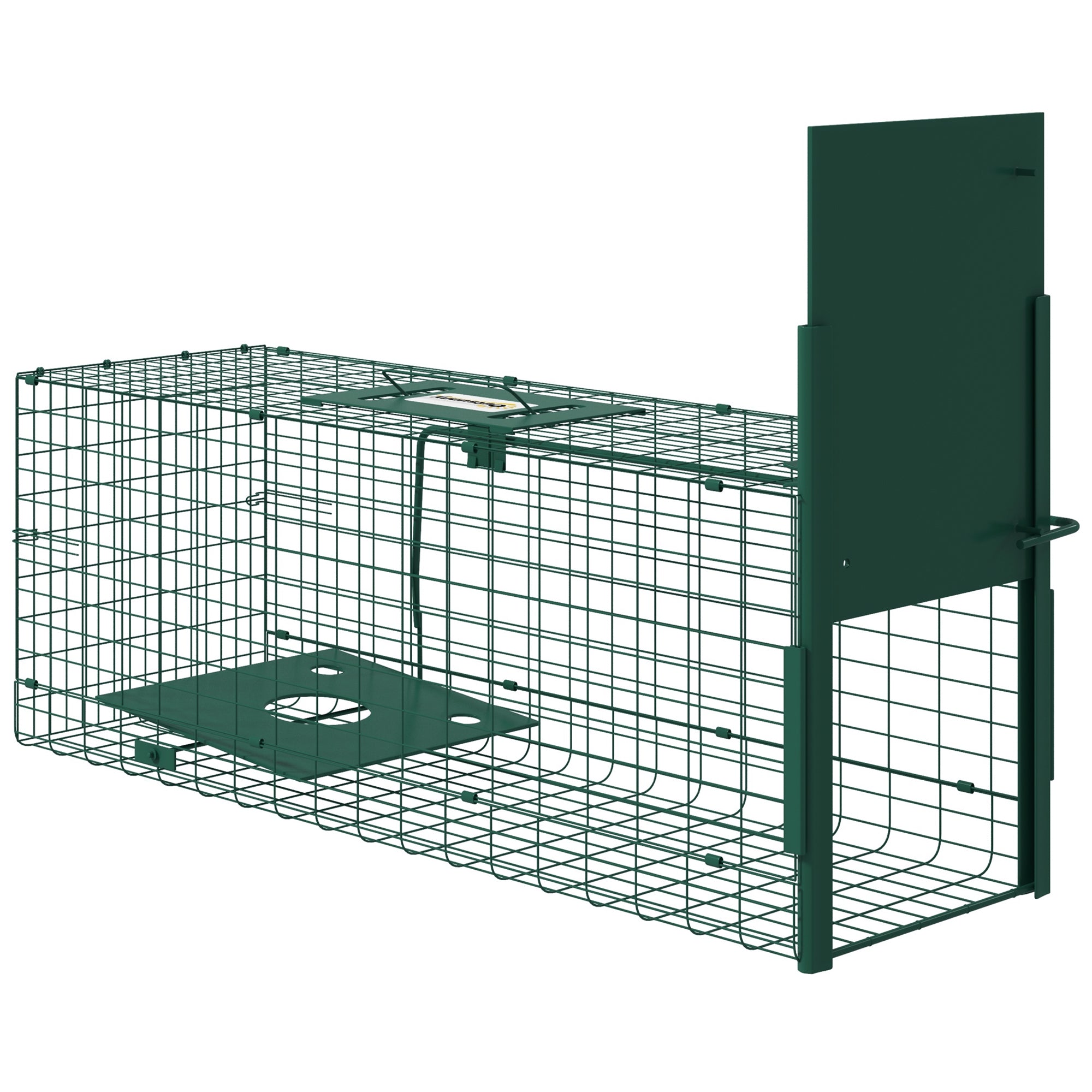 Capture Trap Live Animal Trap Steel with 1 Entrance for Rats and Mice dim. 80L x 25W x 30H cm dark green
