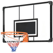 SPORTNOW Wall Mounted Basketball Hoop, Basketball Hoop, with Unbreakable Backboard, Steel Hoop and Tear-Resistant Net, Mounting Screws and Key, for Outdoor, Black, Clear, Orange