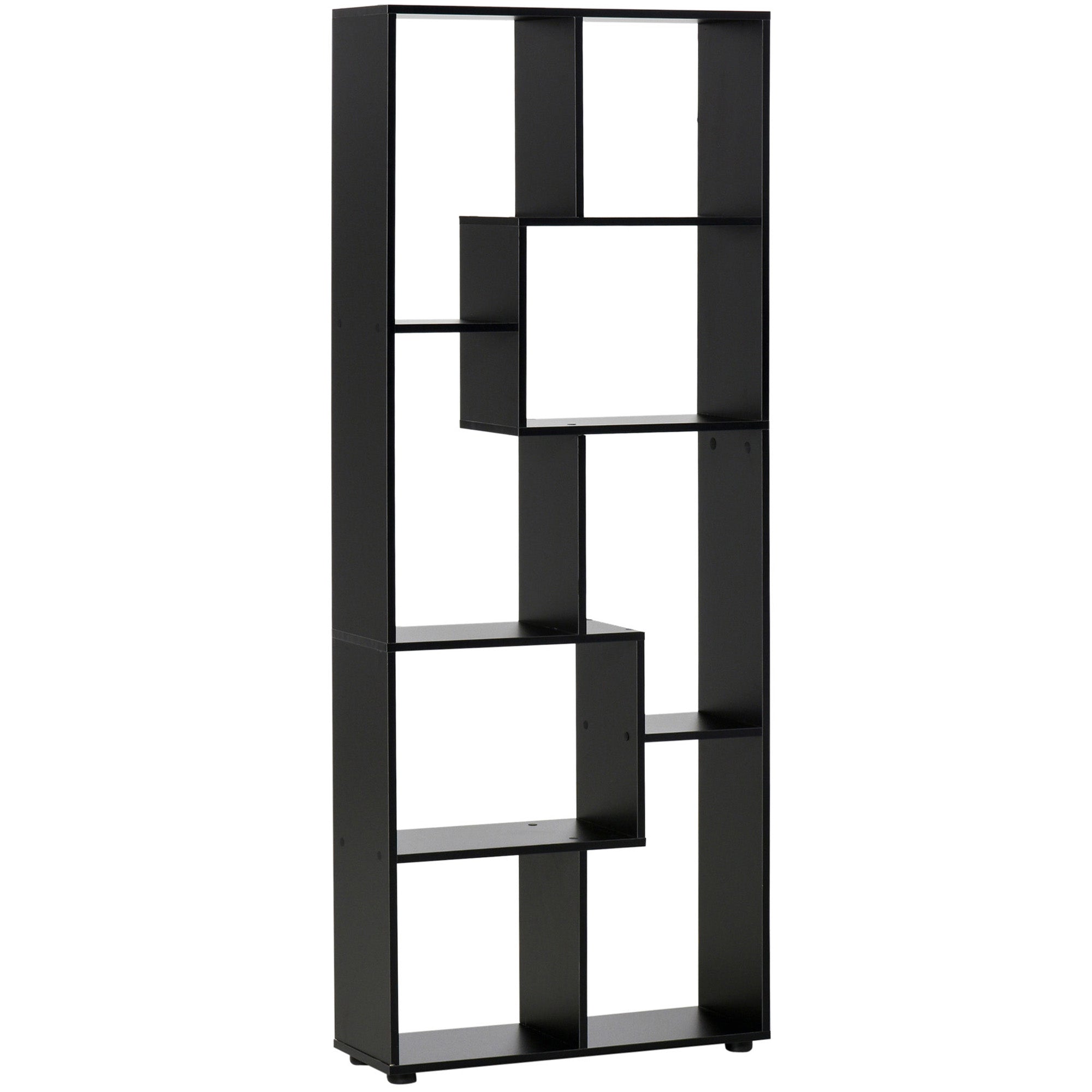 Contemporary Design Zigzag Bookcase 70L x 24W x 178H cm Particle Board Black