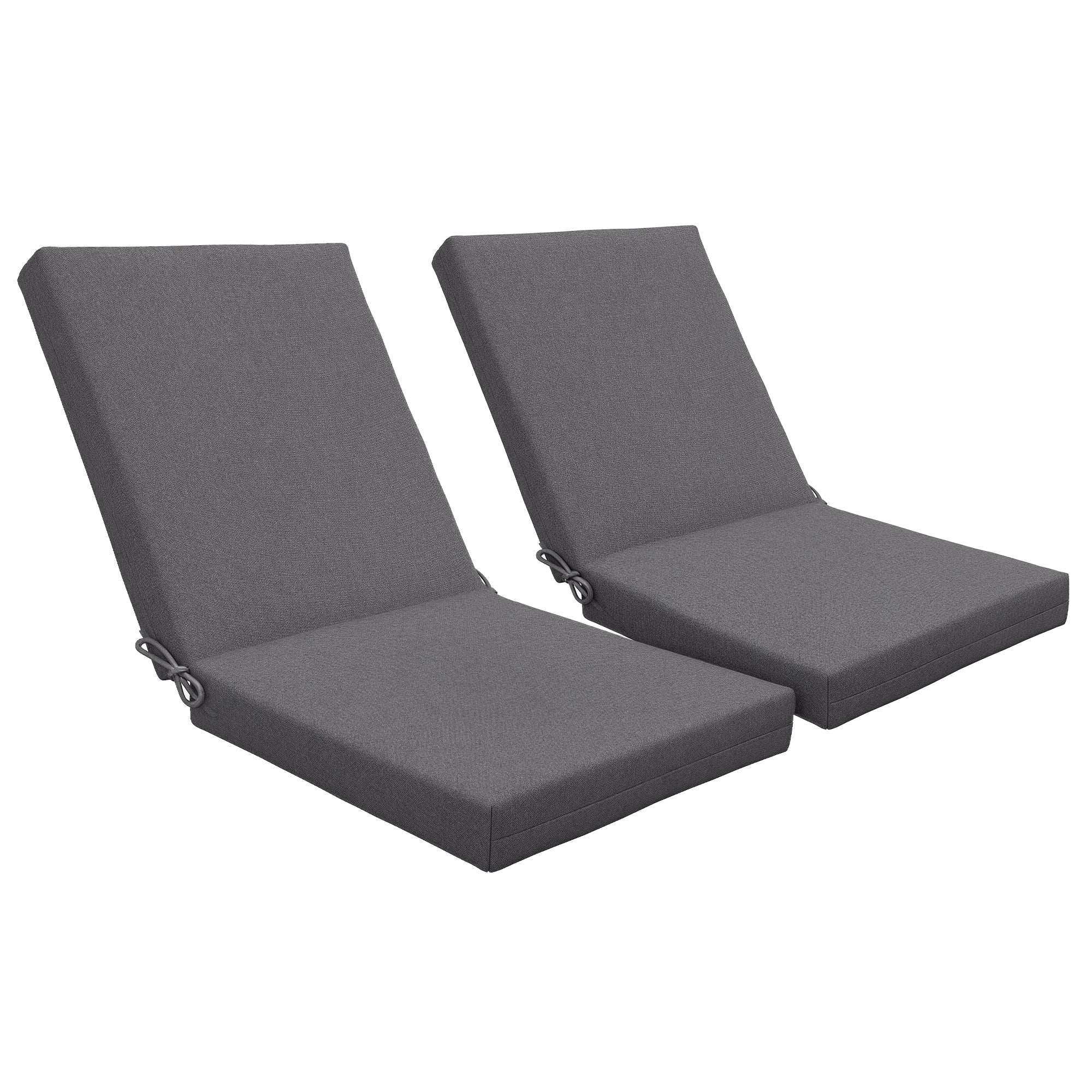Set of 2 outdoor cushions for chair with backrest, 8 cm padding, dim. 112L x 51W cm, dark grey