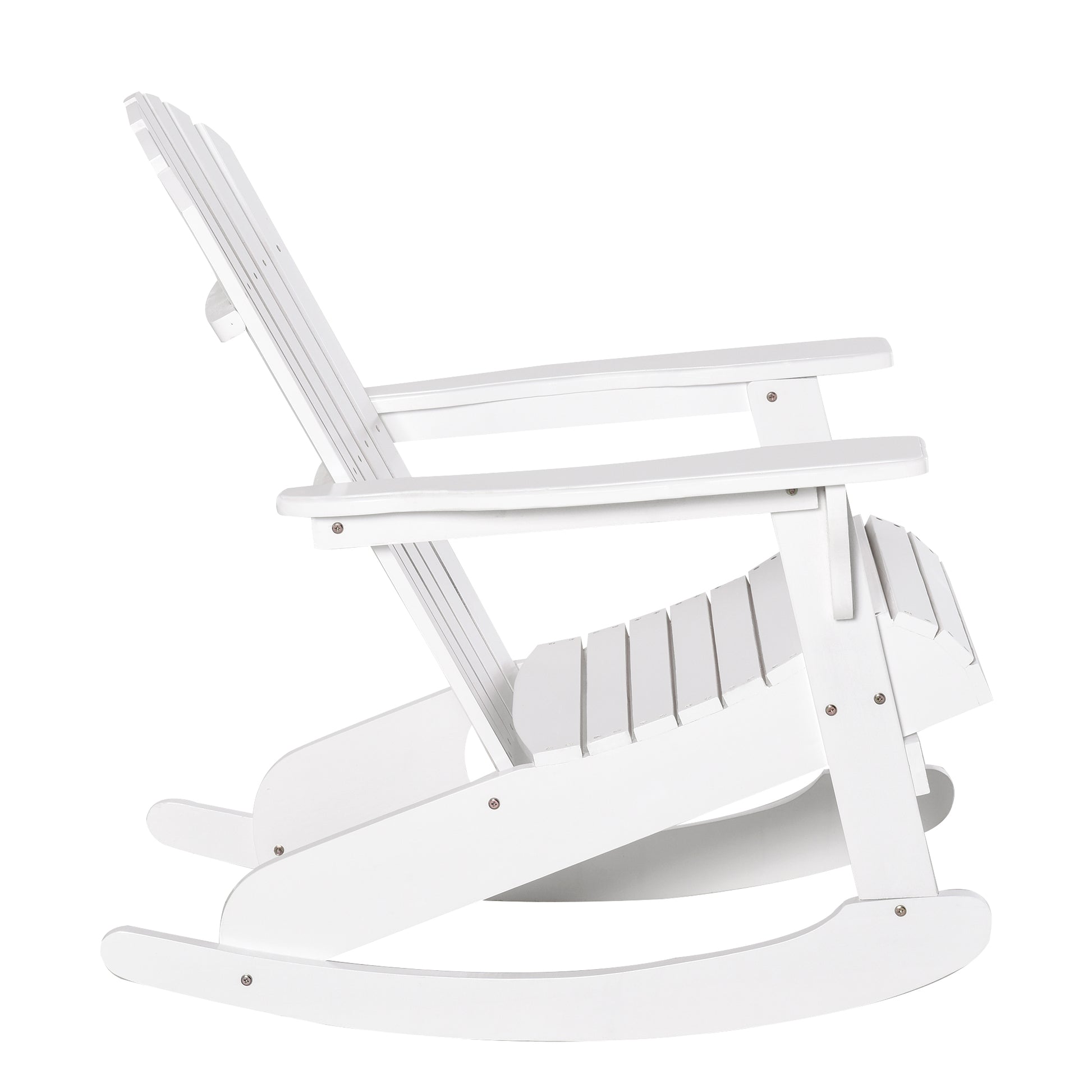Adirondack Garden Chair Rocking Chair Rocking Armchair Garden Chair Balcony Chair White 77 x 94 x 97 cm