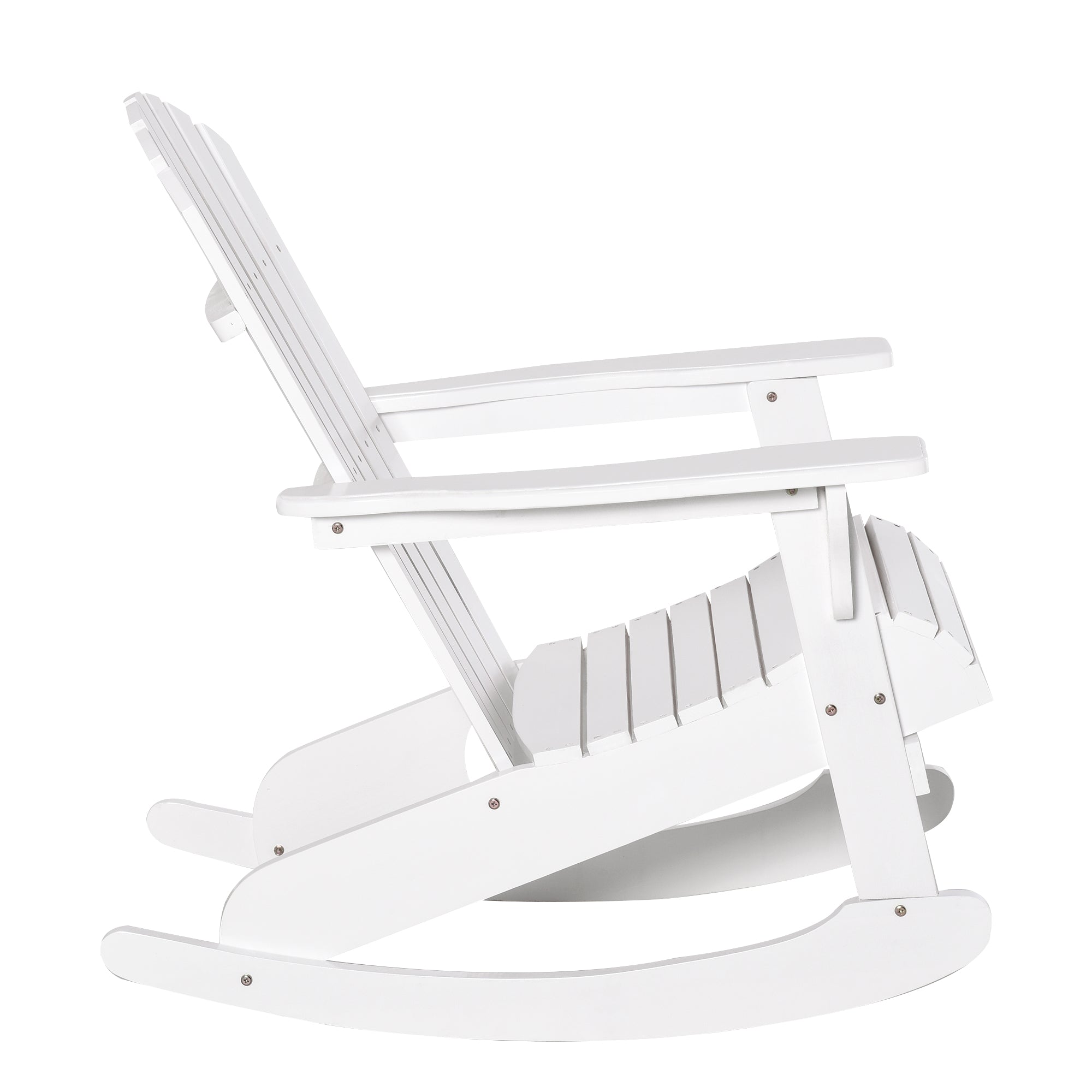 Adirondack Garden Chair Rocking Chair Rocking Armchair Garden Chair Balcony Chair White 77 x 94 x 97 cm