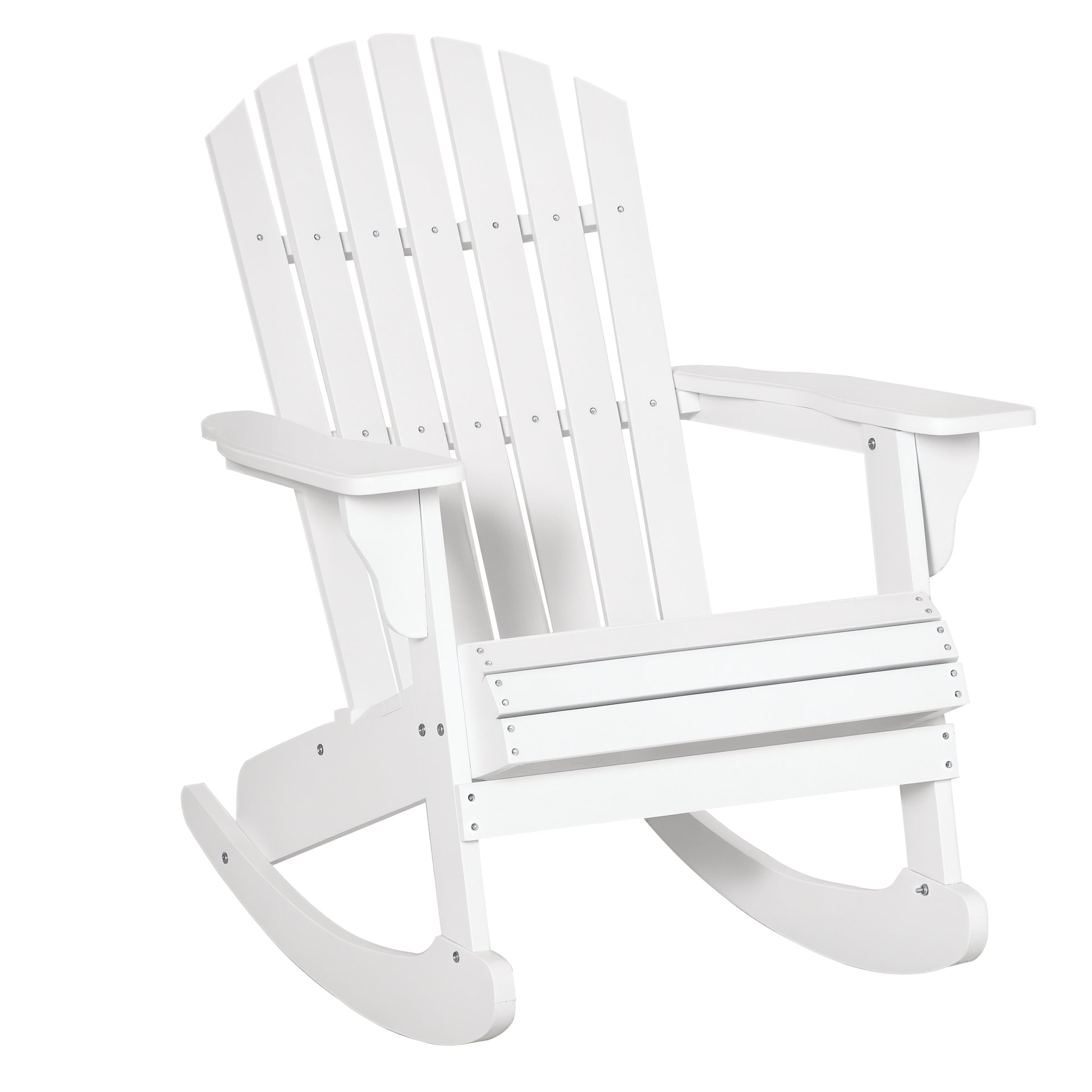 Adirondack Garden Chair Rocking Chair Rocking Armchair Garden Chair Balcony Chair White 77 x 94 x 97 cm
