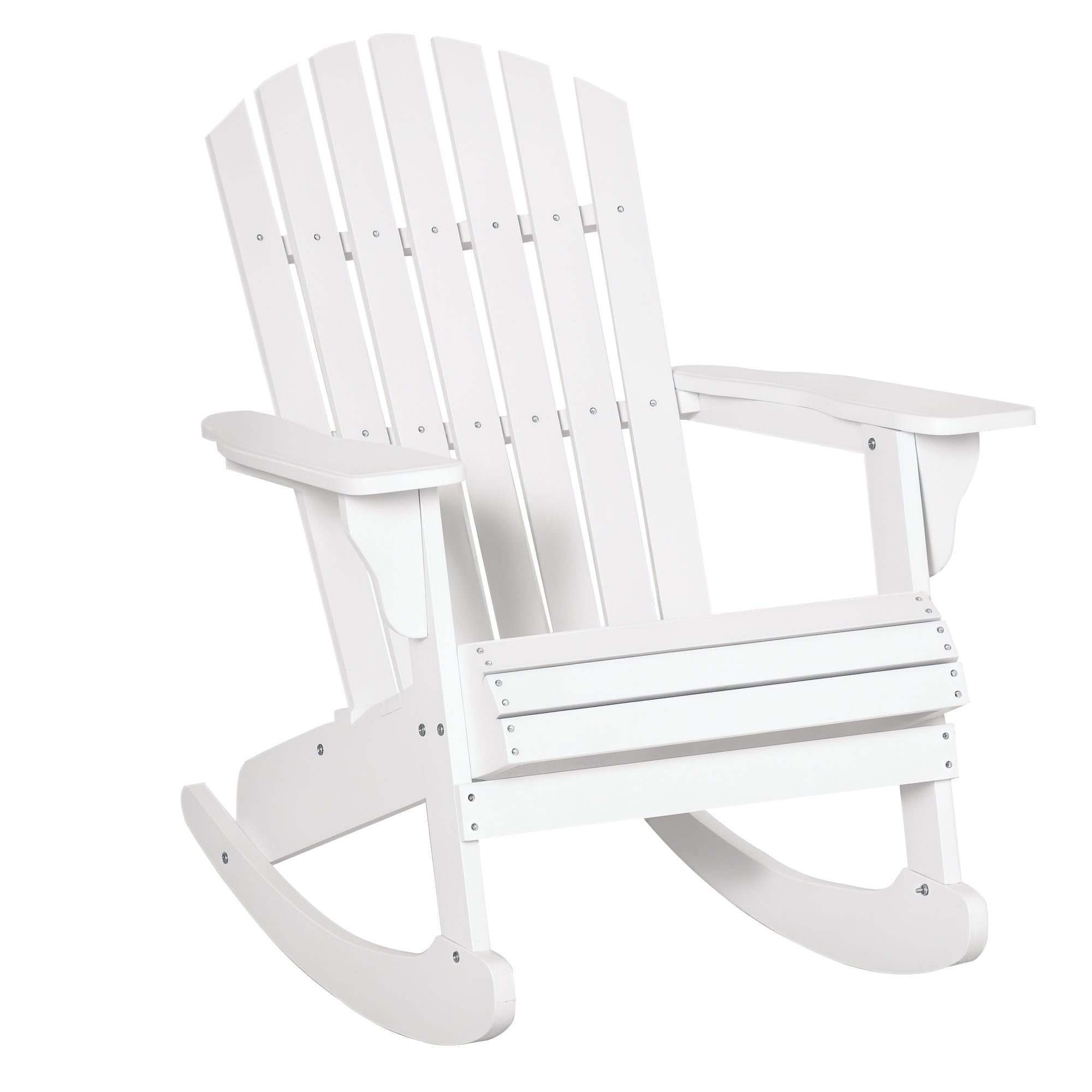 Adirondack Garden Chair Rocking Chair Rocking Armchair Garden Chair Balcony Chair White 77 x 94 x 97 cm