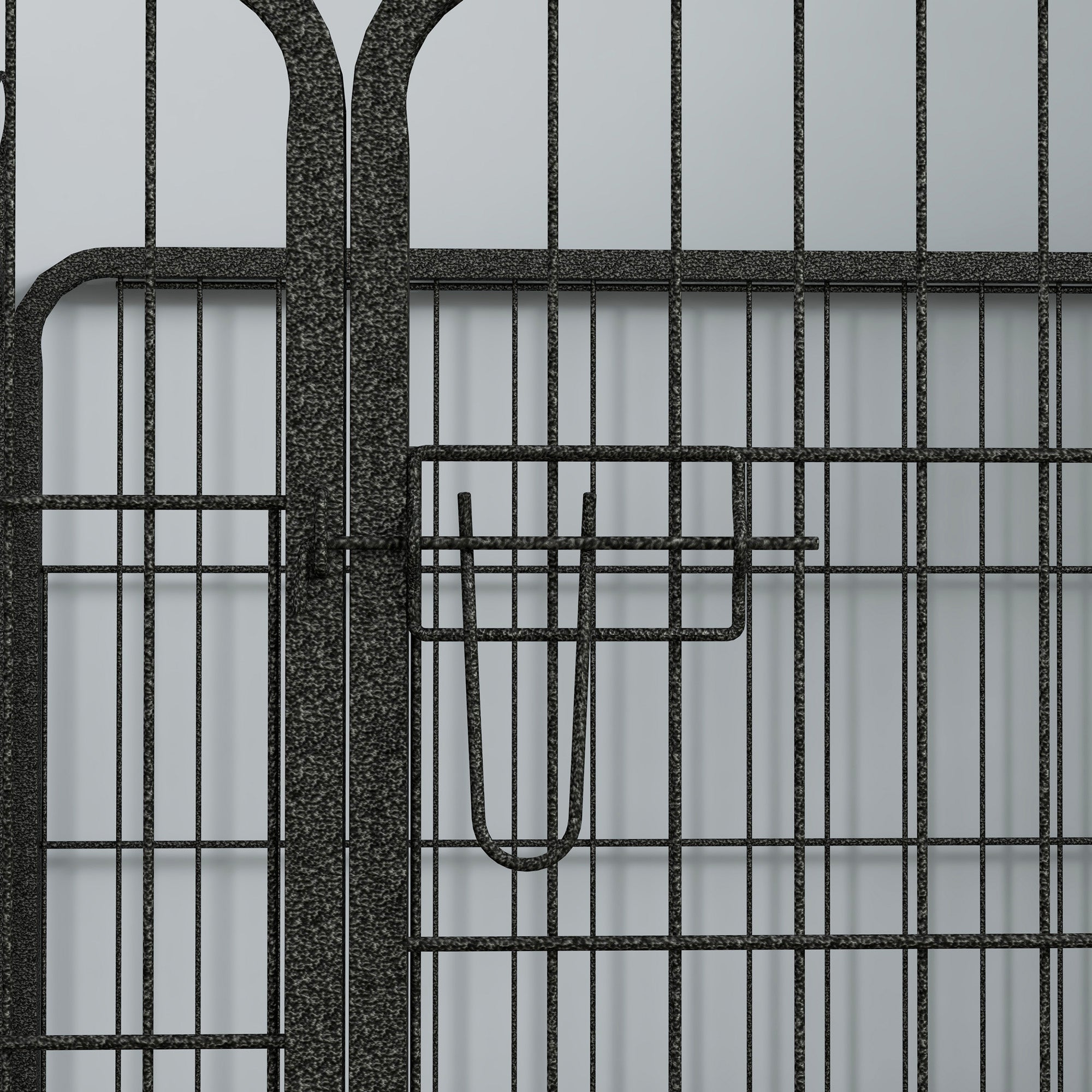 4-Panel Dog Playpen 82x82x60 cm Foldable Pet Playpen with Latch Door and Metal Frame for Indoor and Outdoor Gray