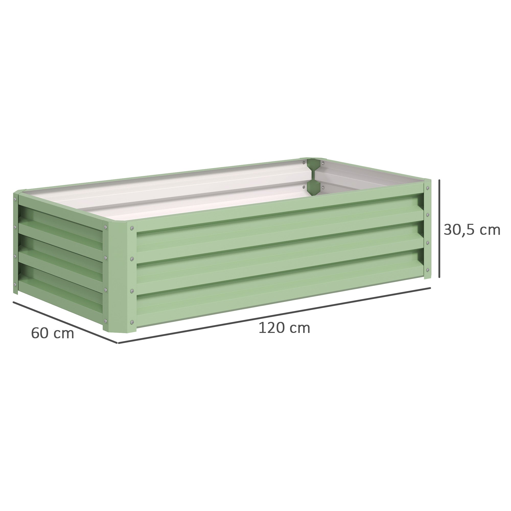 Raised Bed Steel, Plant Bed Cold Frame with Open Bottom Garden Bed Planter Vegetable Bed 120x60x30.5 cm for Garden Balcony Terrace, Planter Box for Flowers, Plants, Fruit, Vegetables