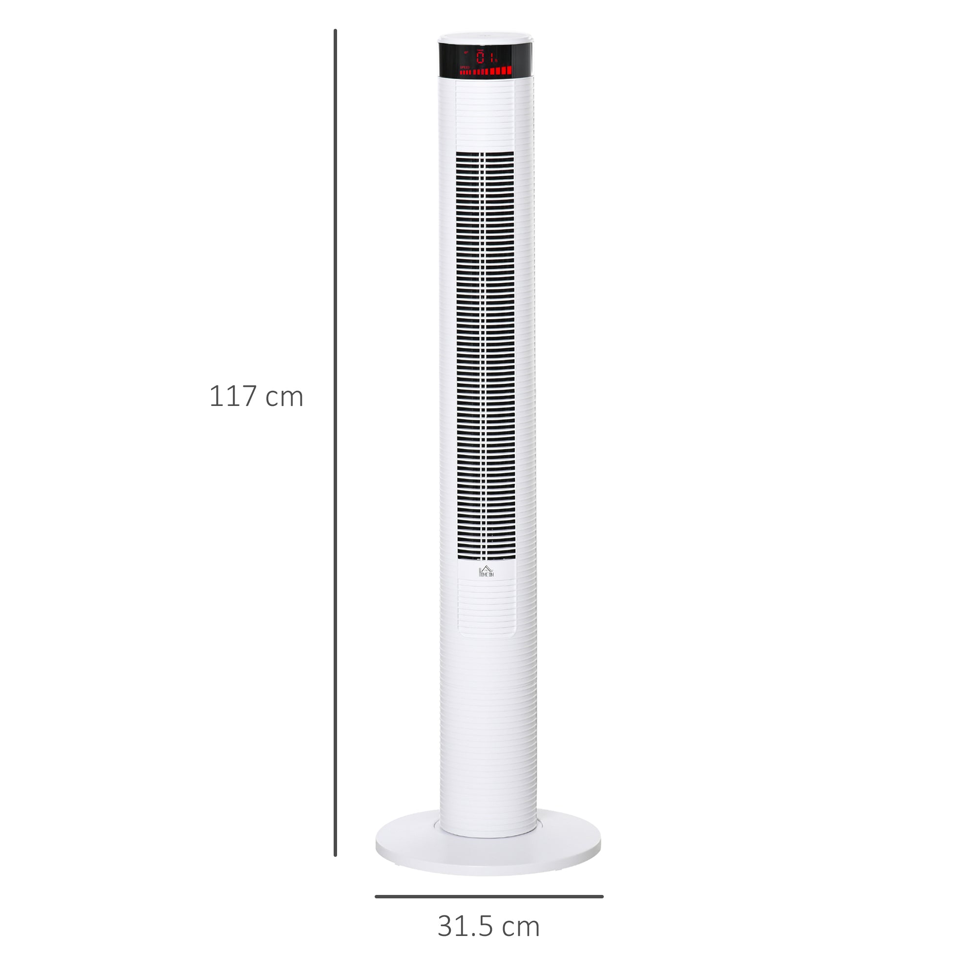 Tower Fan with 3 Speeds 4 Modes, 45W, 12h Timer, 70° Oscillating Tower Fan, LED Panel and Remote Control, White