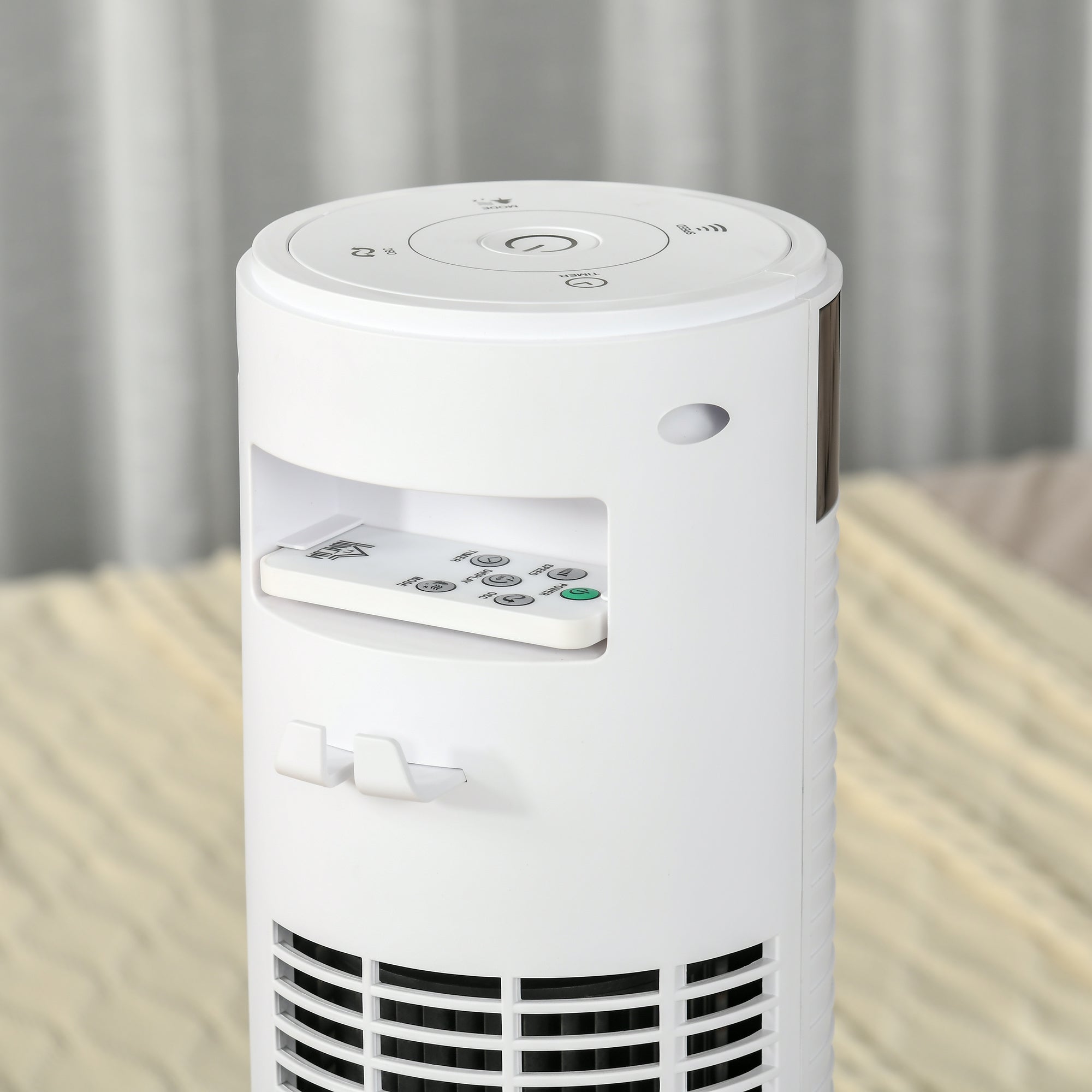 Tower Fan with 3 Speeds 4 Modes, 45W, 12h Timer, 70° Oscillating Tower Fan, LED Panel and Remote Control, White