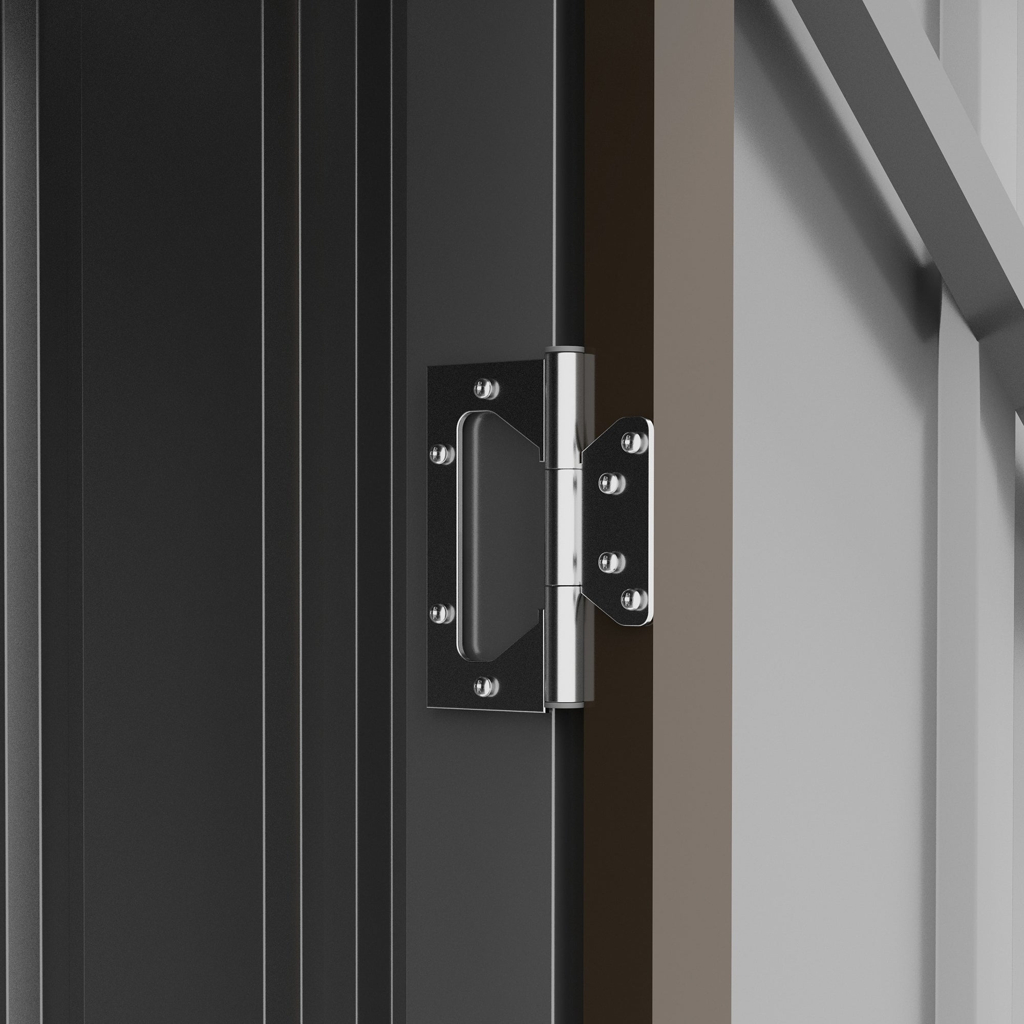 Garden Shed 1m² - Tool Storage - Lockable shed door - dim. 1L x 1.03W x 1.6H m - corrugated brown and white steel sheet