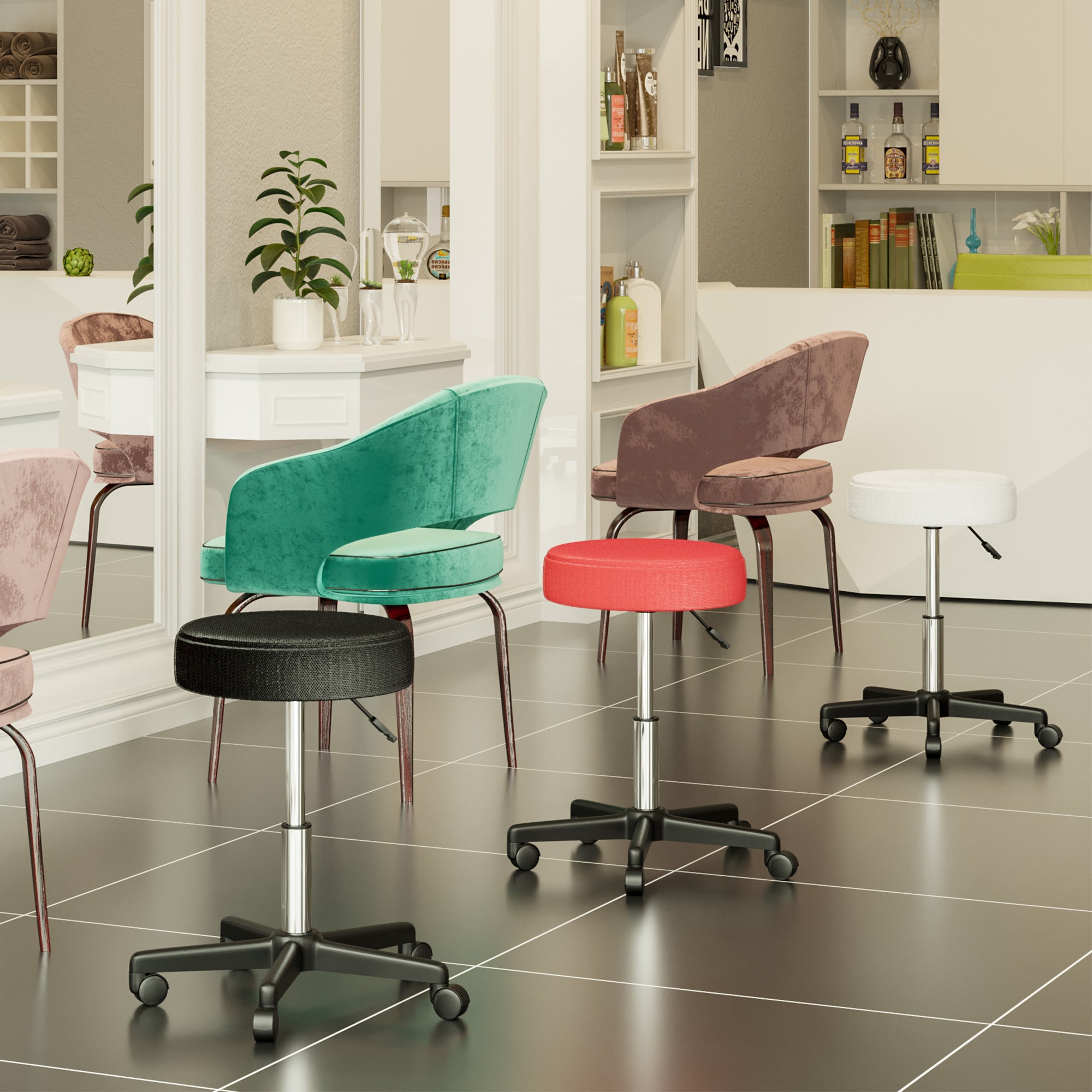 Height Adjustable Swivel Massage Stool with Three Color Protective Covers