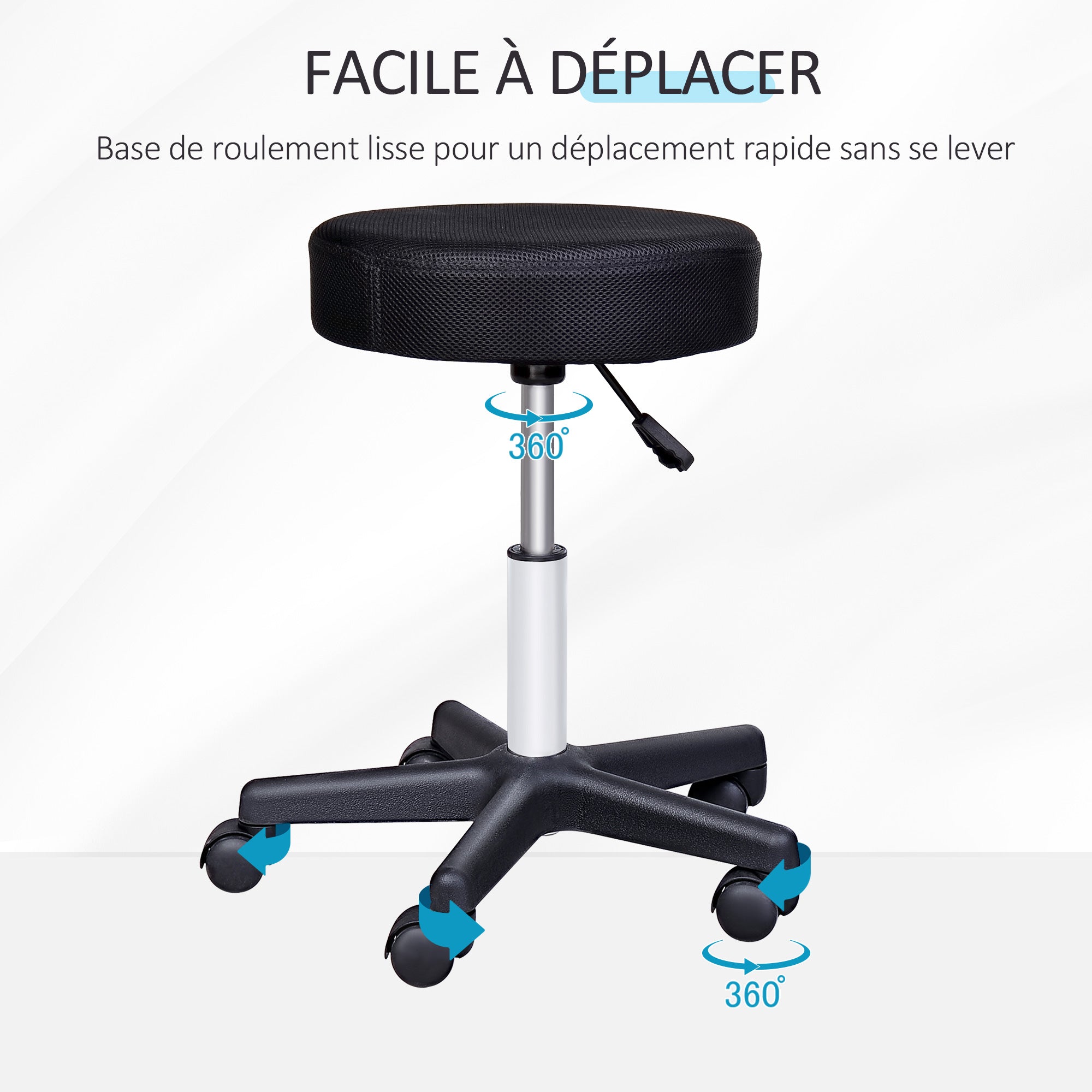 Height Adjustable Swivel Massage Stool with Three Color Protective Covers