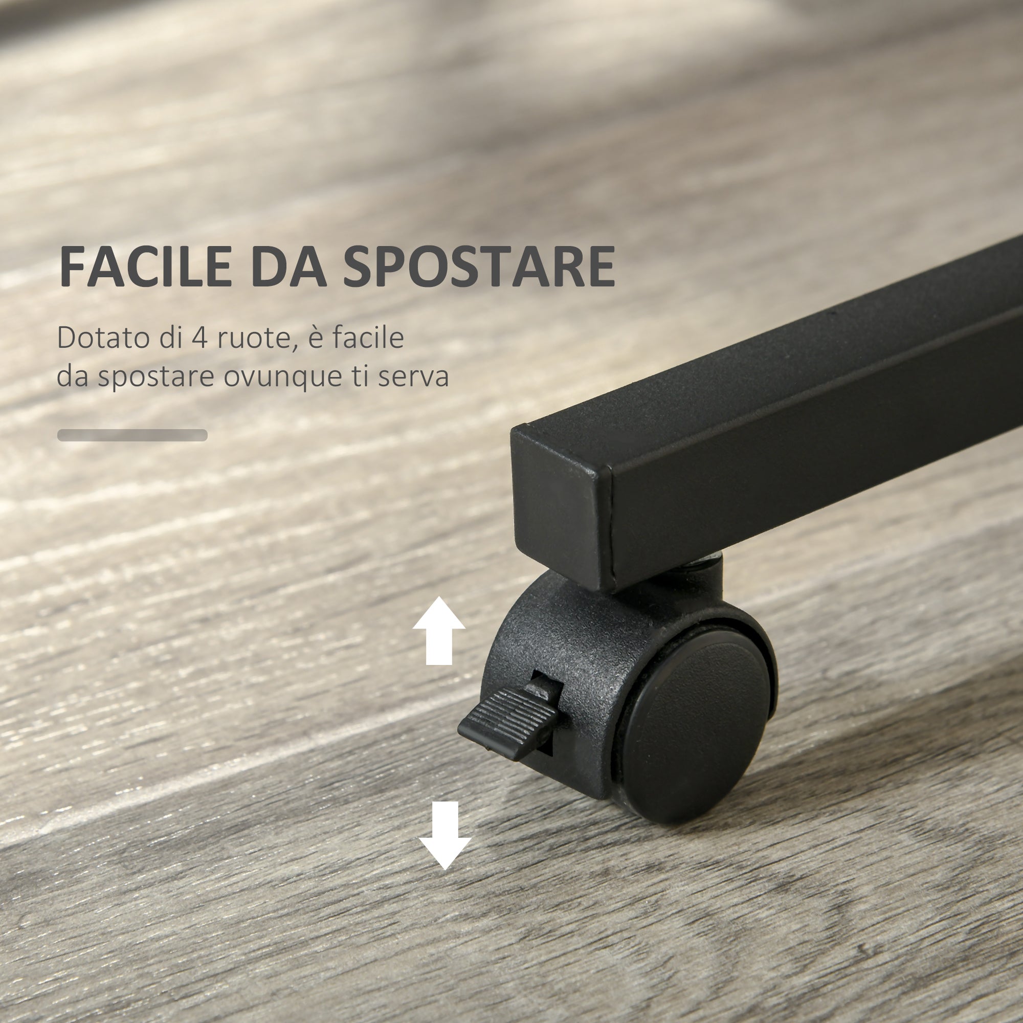 Industrial Style C-Shaped Living Room Table, Adjustable Height Design Nightstand, 3 Shelves and 4 Wheels with Brake, Rustic Brown