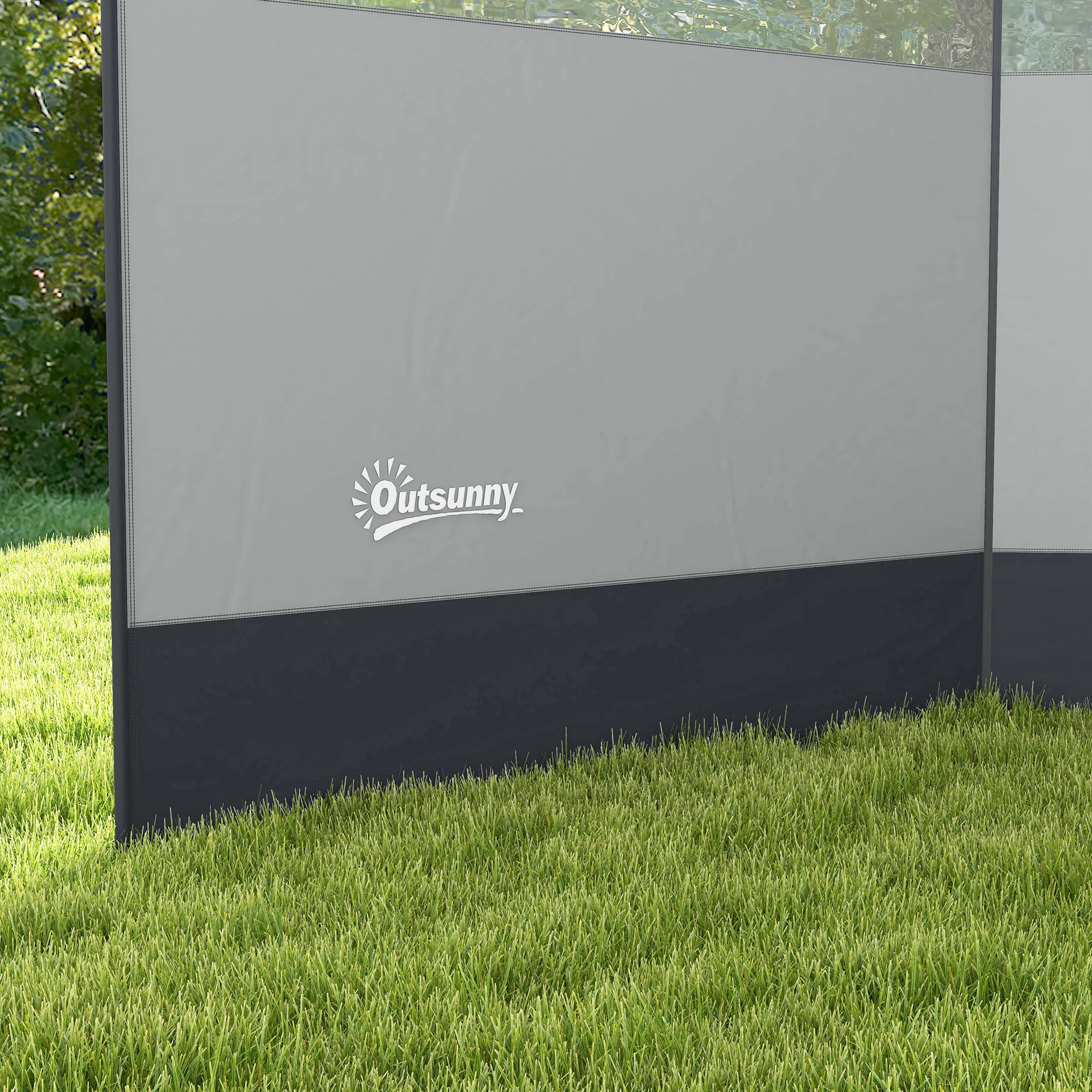 Foldable Windbreak Camping Privacy Screen with Light Window Heringen Ropes Windshield Fence Beach Windshield Beach Protection for Camping Garden, Beach, Patio 440 x 140 cm Gray