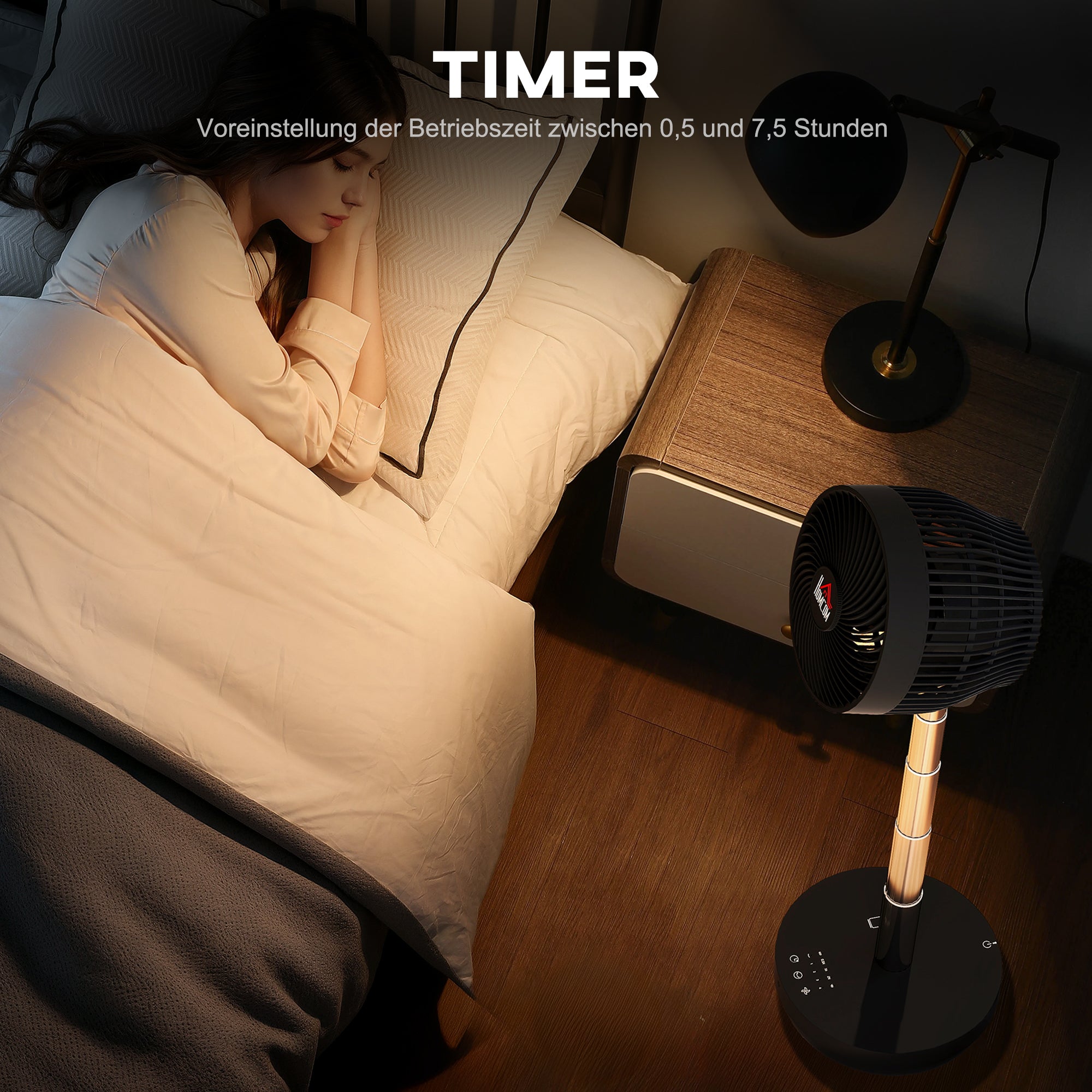 Stand Fan USB Rechargeable Fan with Remote Control Adjustable Tilt Oscillation 10 Speeds Timer Height Adjustable Telescopic Fan for Office Camping