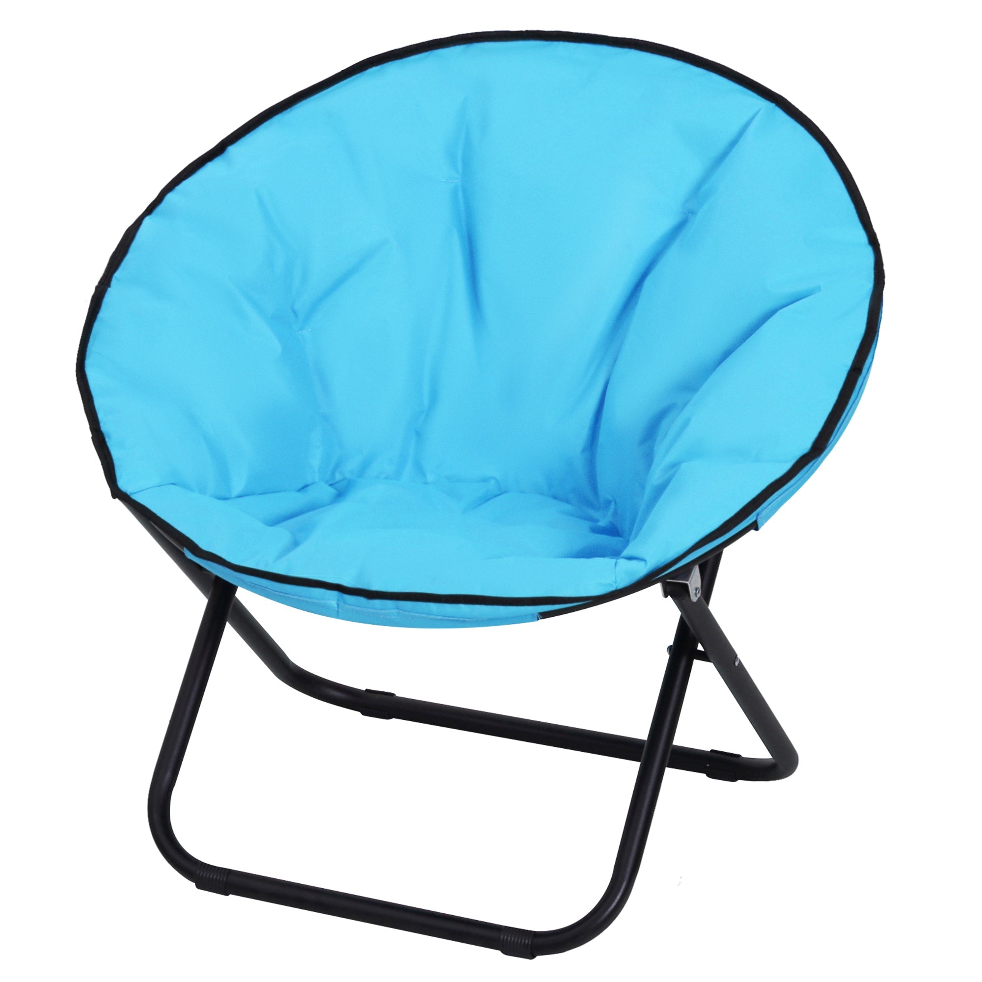 Folding Camping Chair Camp Chair with Backrest, Foldable Chair up to 120kg, Padded Moon Chair Extra Wide, Foldable Outdoor Chair for Garden, Balcony, Camping, Blue