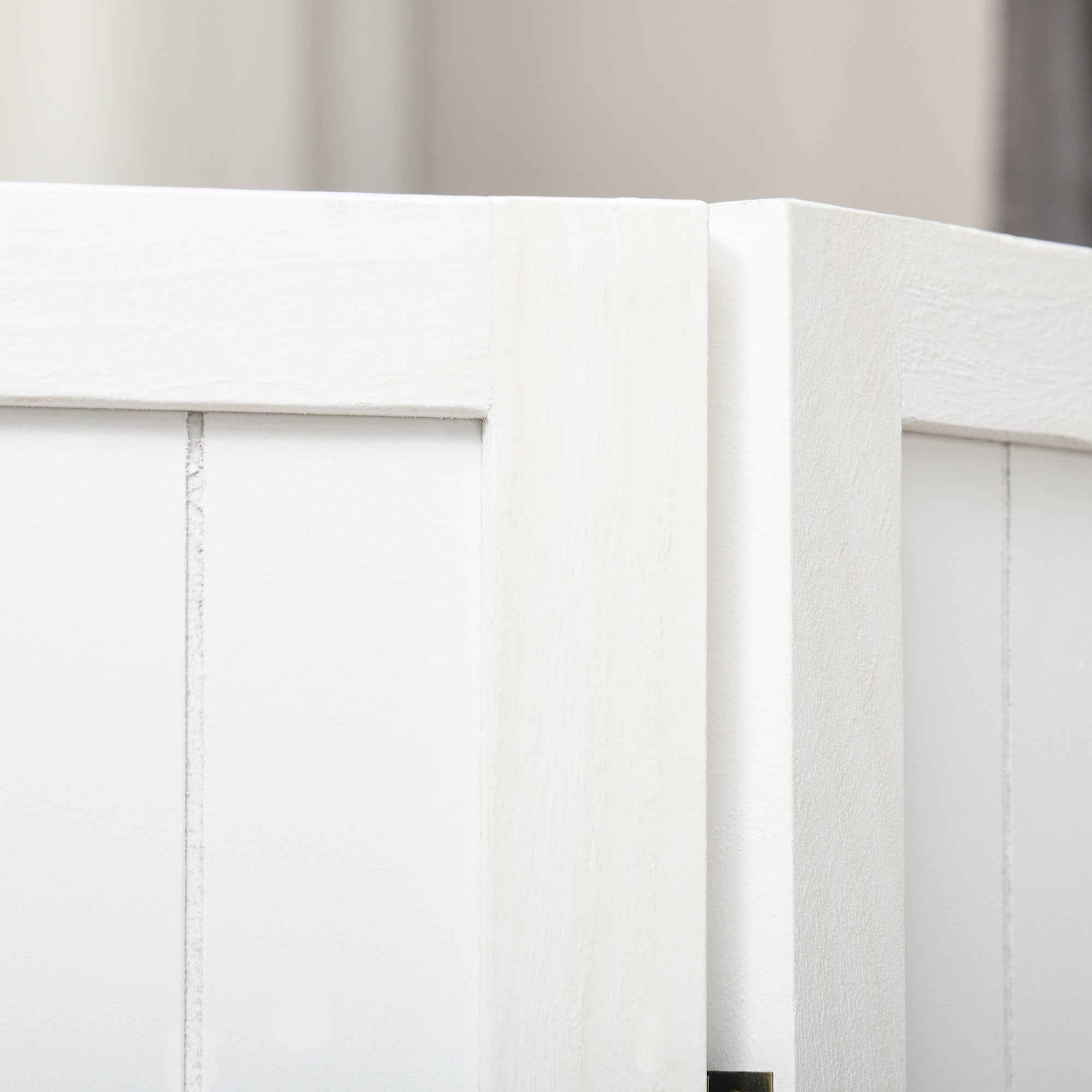 Wooden Room Divider Interior Partition Foldable 4 Panels Wood 160 x 170 cm White