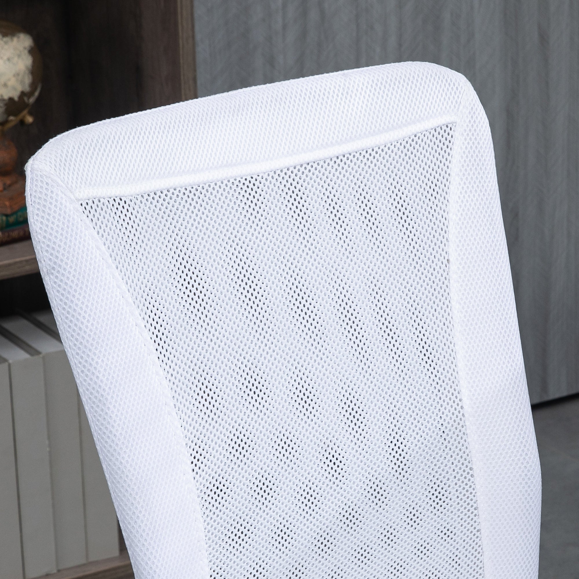 Ergonomic Office Chair Adjustable Height Manager Chair 360° Swivel White Mesh Upholstery