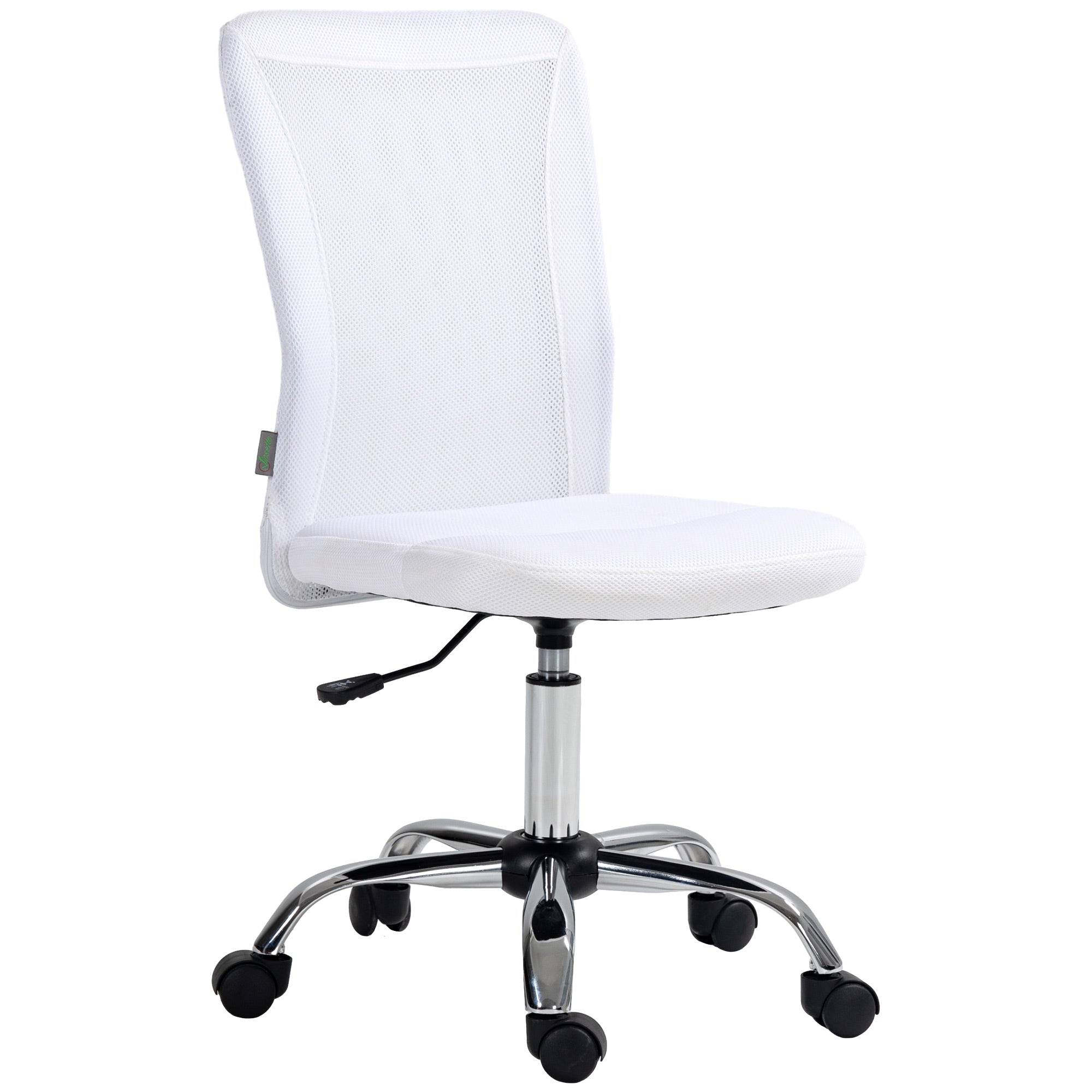 Ergonomic Office Chair Adjustable Height Manager Chair 360° Swivel White Mesh Upholstery
