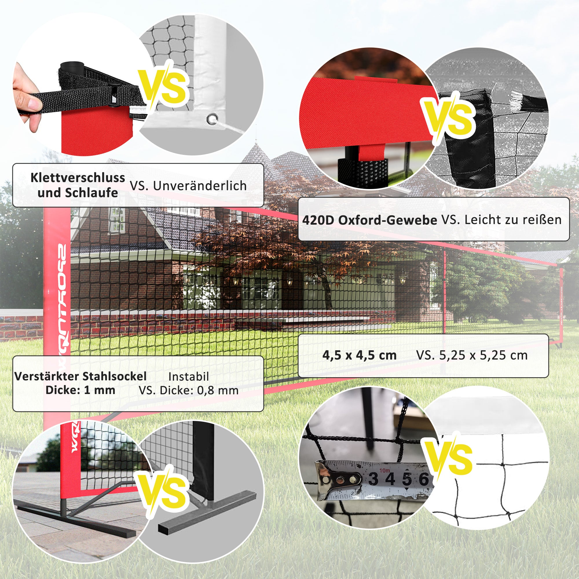 SPORTNOW Pickleball Net Portable Set 6.7m Pickleball System with Net, Court Marker Set, Ball Collector, Four Balls, and Carrying Bag for Outdoor, Driveway