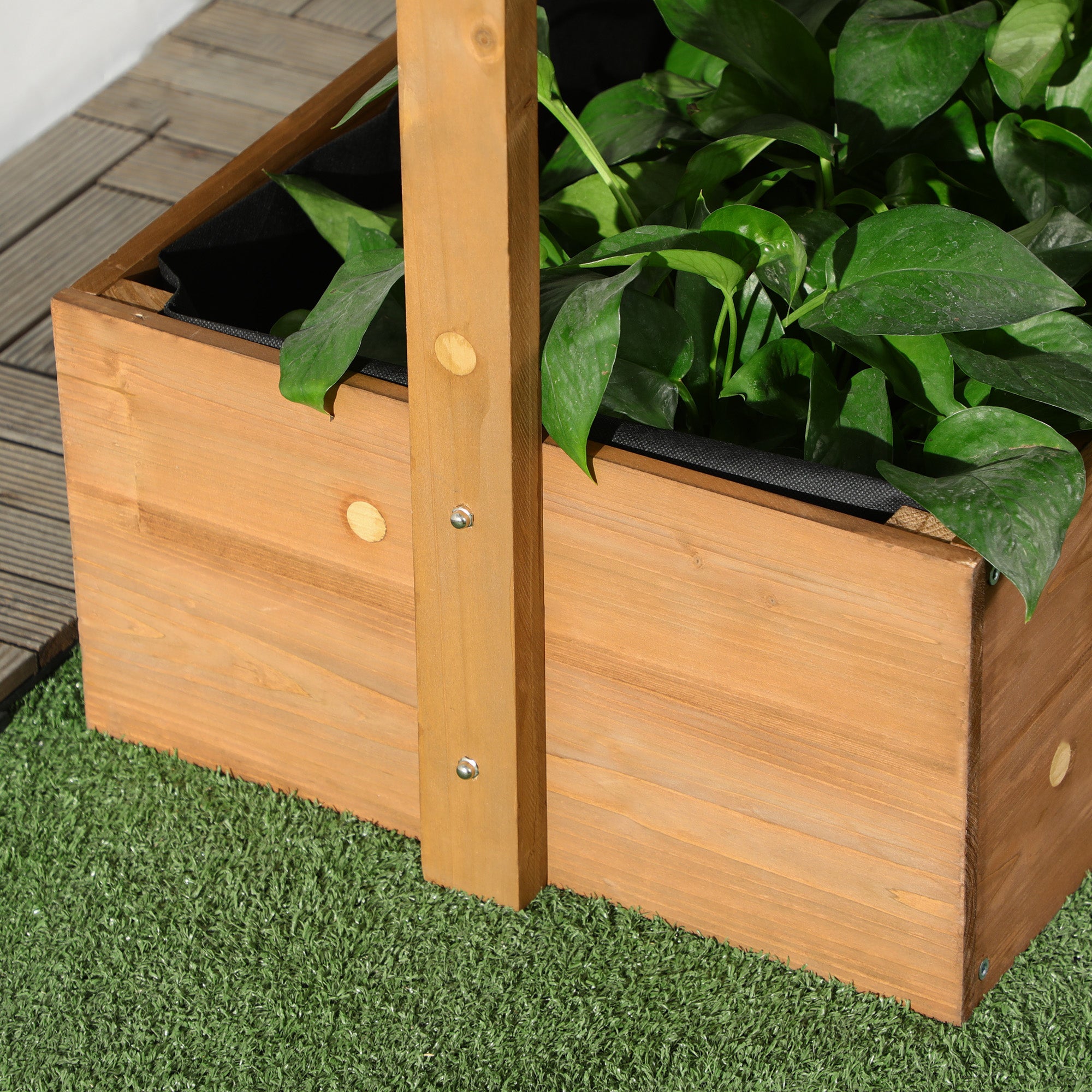 4‑Tier Raised Wooden Planter — Orange, Space‑Saving Vertical Garden (31.5 x 17.7 x 55.9 in)