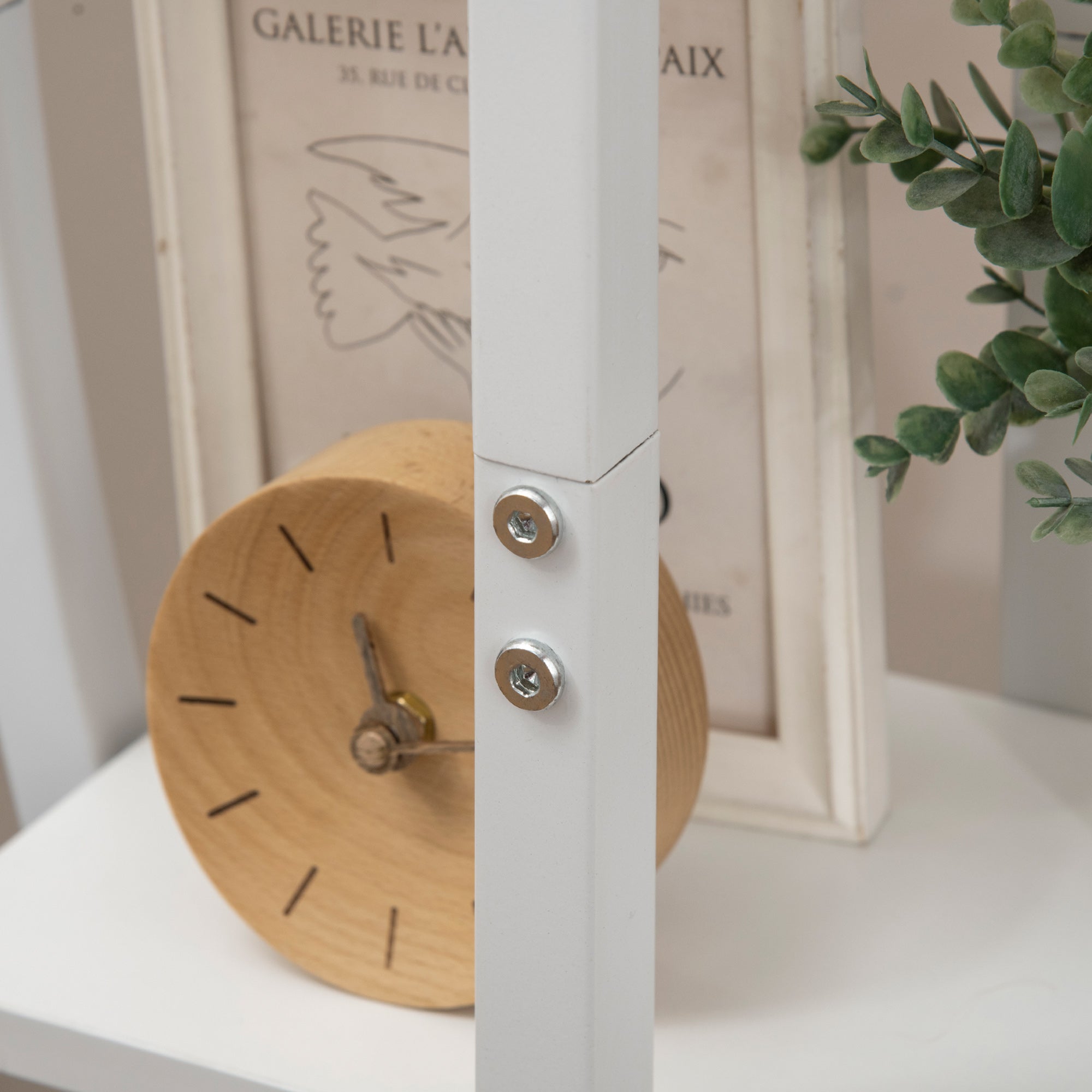 5-Tier Half-Moon Plant Stand, Flower Stand for Indoor and Outdoor in MDF and Steel, 50x30x160 cm, White