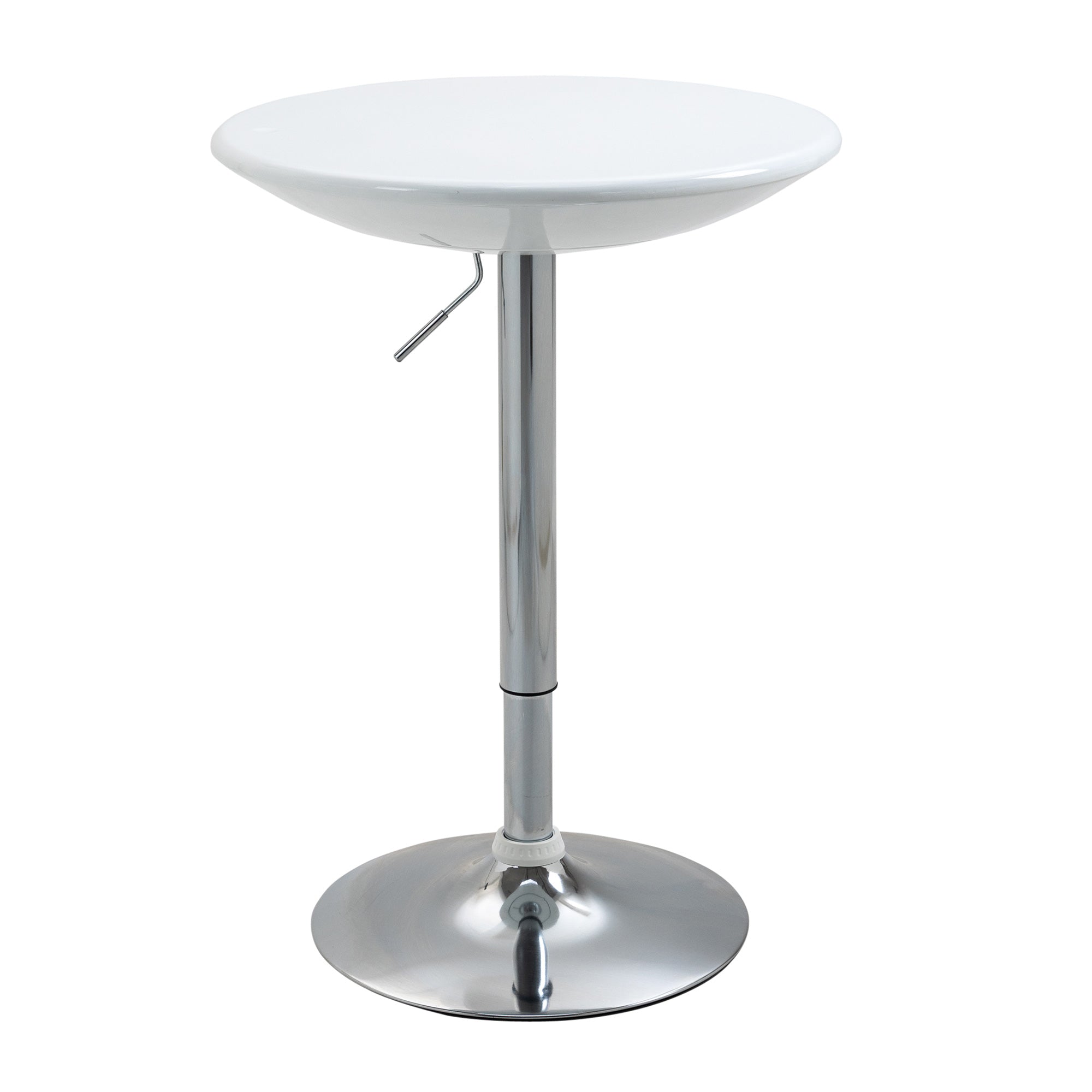 Bar Table Modern Dining Table Height-Adjustable Bistro Table Bar Table Desk Round Metal ABS Coating White Ø61 x 76-97 cm