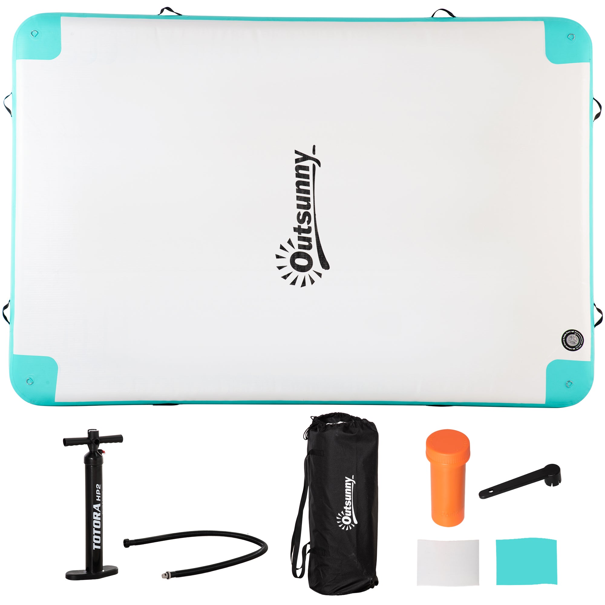 Inflatable Pool Mattress Foldable Swim Raft Inflatable Water Hammock Non-slip Water Mat Pool Toy for Adults Swimming Island for Pool Lake 304 x 204 x 15 cm