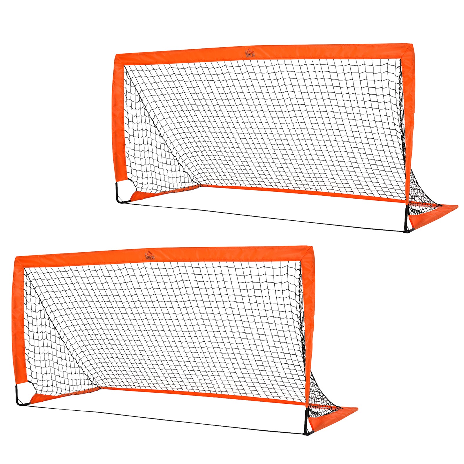 Football Goal 2-Pack Foldable 183 x 90 x 90 cm Football Goal with Carrying Bag Weatherproof Outdoor Soccer Goals for Adults Football Goals for Garden Training Leisure Orange