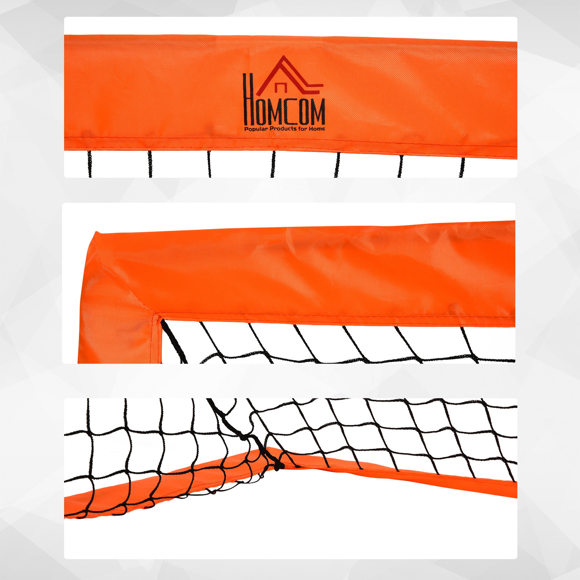 Football Goal 2-Pack Foldable 183 x 90 x 90 cm Football Goal with Carrying Bag Weatherproof Outdoor Soccer Goals for Adults Football Goals for Garden Training Leisure Orange