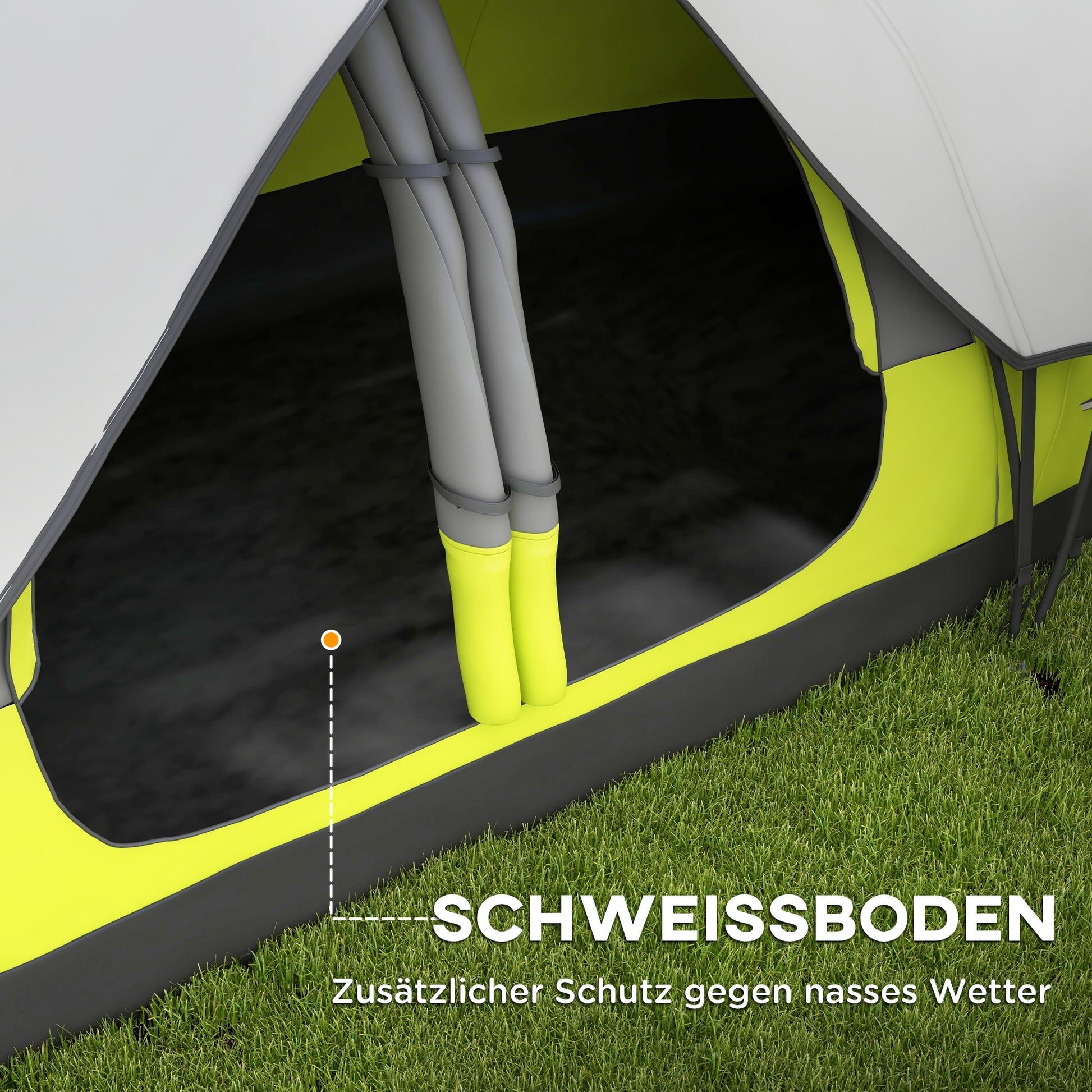 Camping Tent, Tunnel Tent for 6-8 People, with Light Hook, Mesh Windows, 2 Rooms Windproof Family Tent with Carrying Bag, 2000mm Water-Resistant Group Tent for Camping, Garden, Green