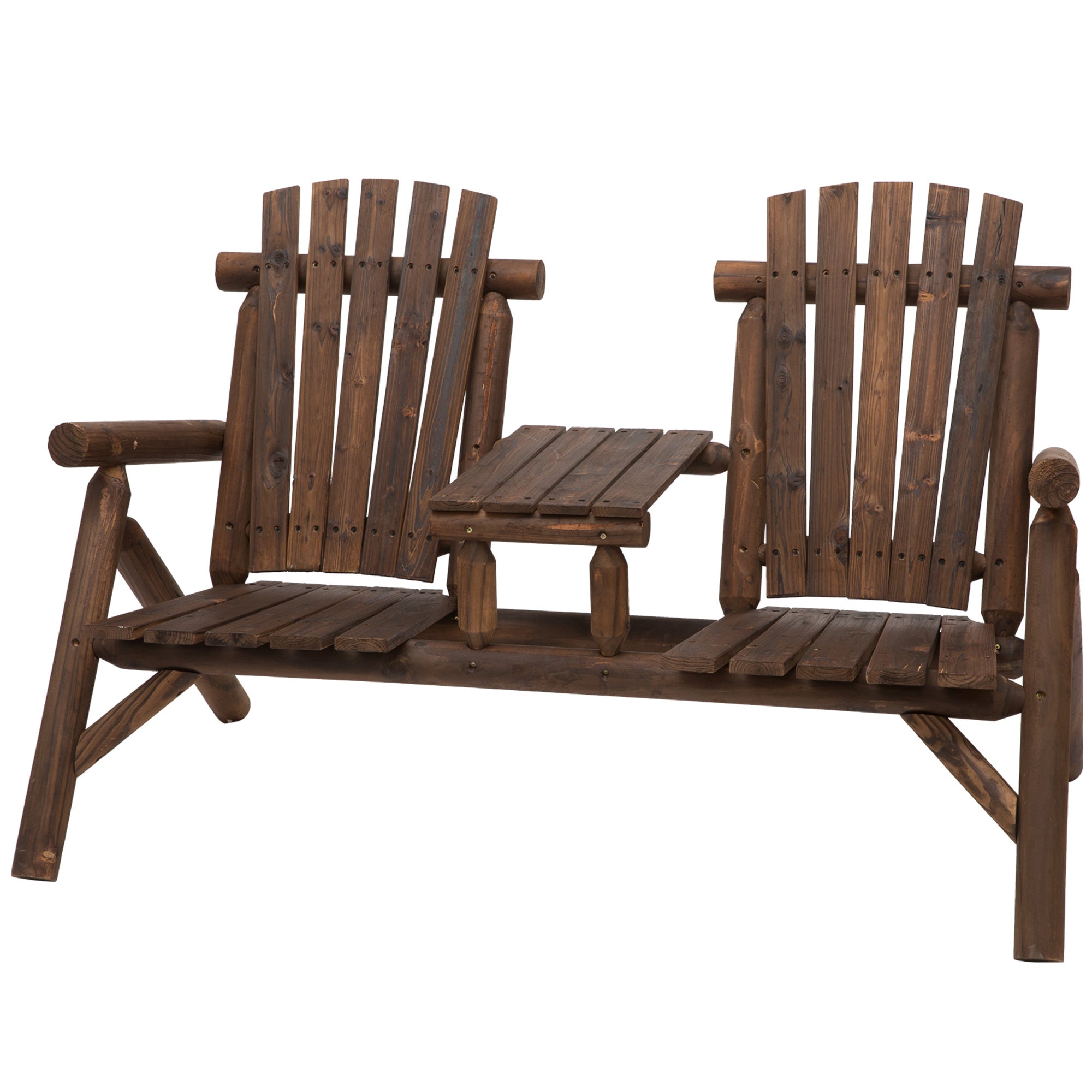 Garden Bench with Table, Outdoor Furniture, Bench, 2 Chairs, Solid Wood, Brown, 157 x 88 x 103 cm