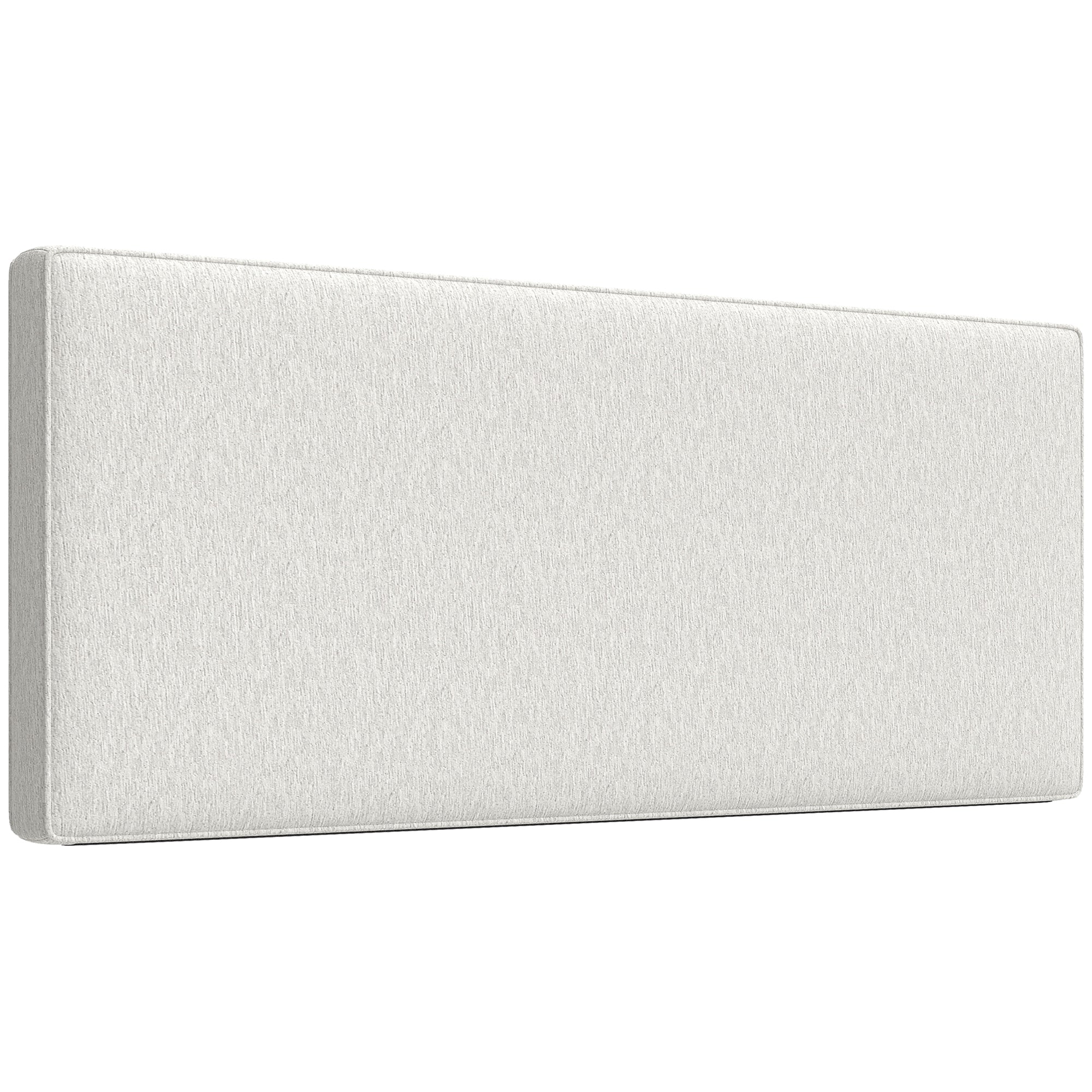 Padded Linen-Effect Wall Headboard, 140 x 60 cm (55 x 24 in), Cream — Eucalyptus Frame, Easy Wall-Mount