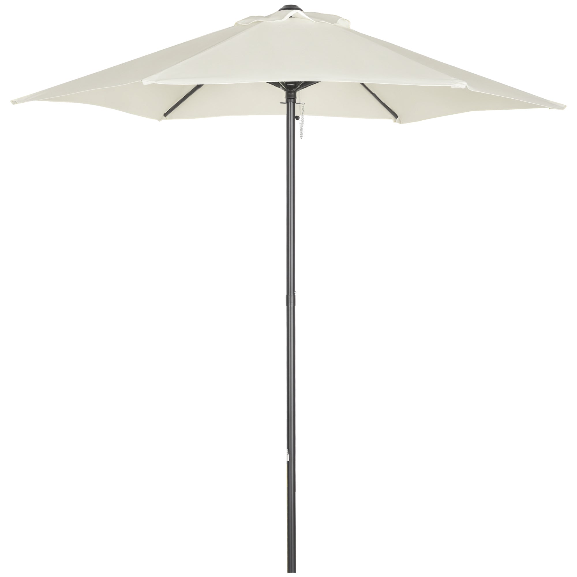 Outdoor Terrace Umbrella Ø2x2 m Patio Umbrella with Ventilated Roof and Detachable Aluminum Pole Garden Umbrella Patio Beige