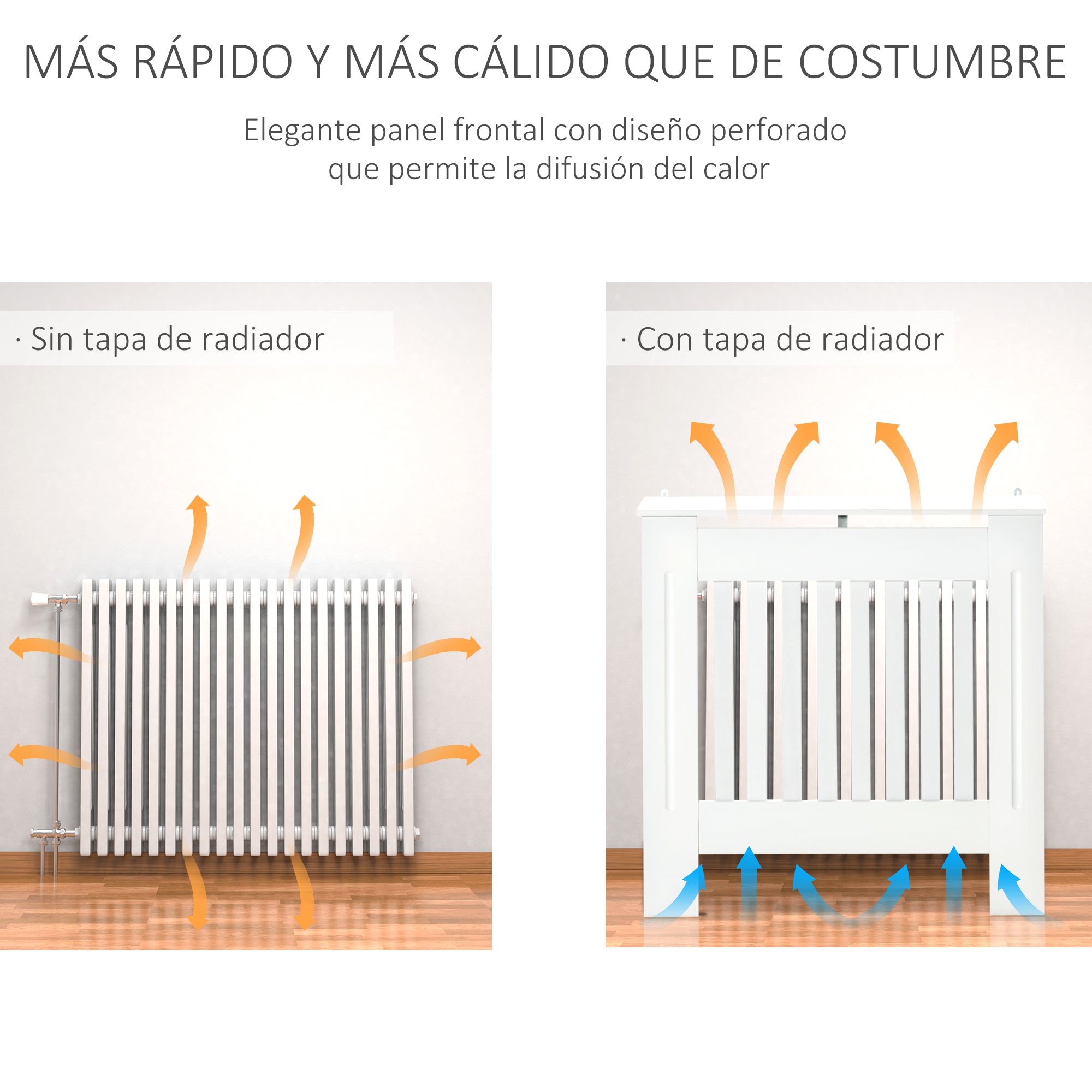 Radiator Cover Modern MDF Radiator Cabinet for Living Room Bedroom 78x19x81 cm White