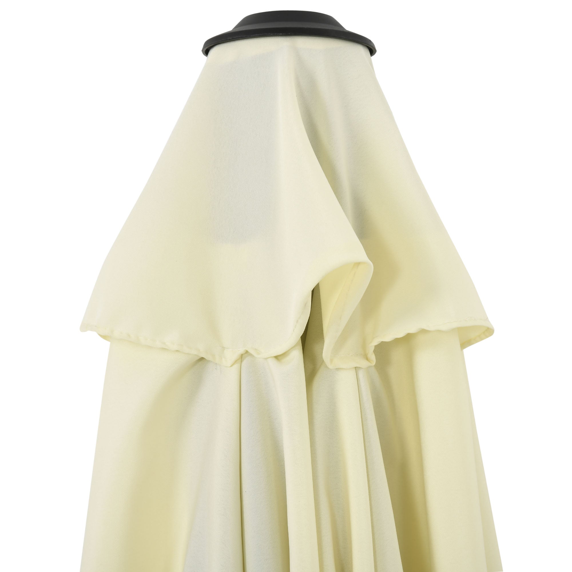 Garden Umbrella 2.7x2.5 m in Polyester and Metal with Adjustable Tilting Canopy at 45°, Beige and Black