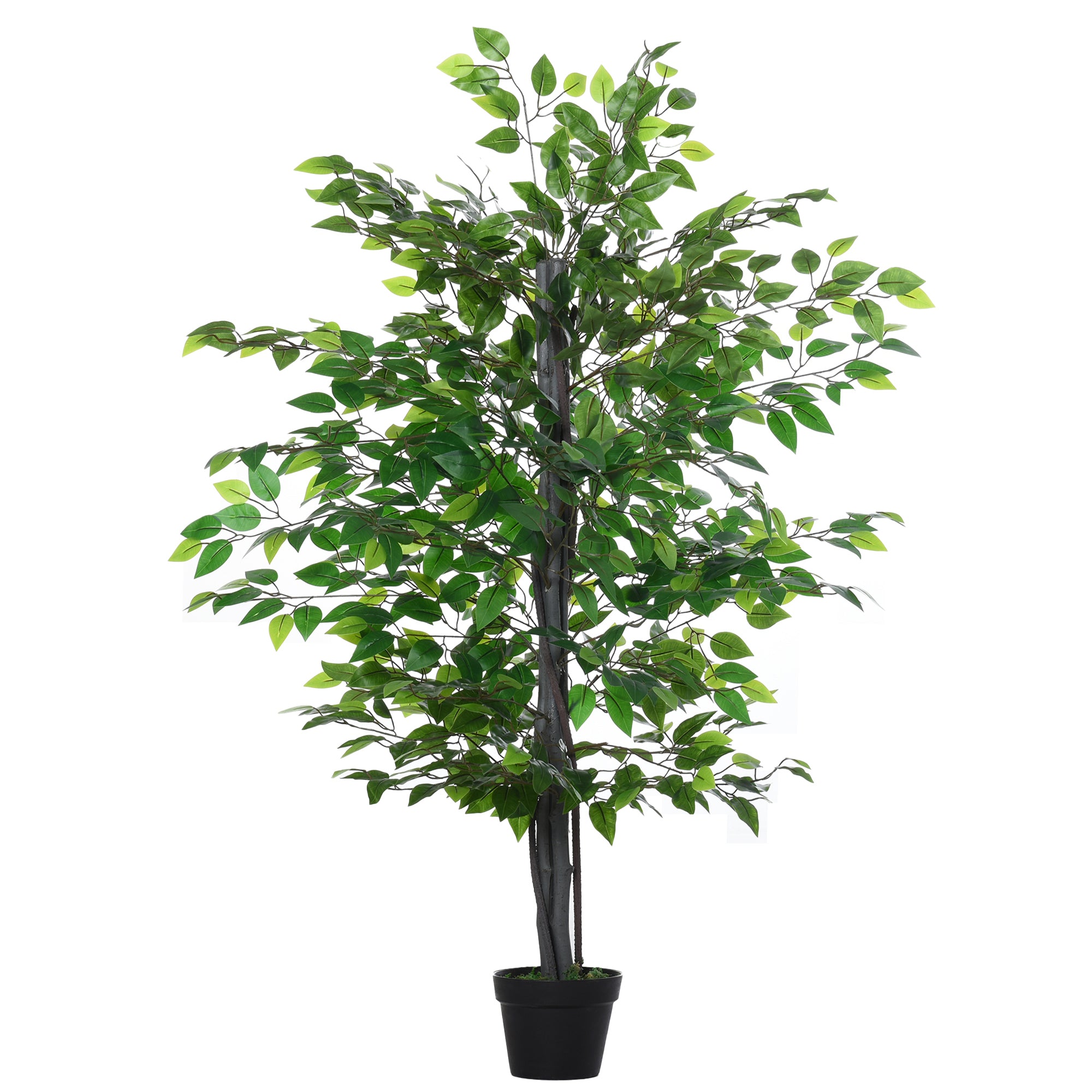 Artificial Ficus Tree Large 145 cm, Artificial Tree, Artificial Plant, Plastic Artificial Plant in Pot, Fake Plant Like Real for Living Room Bedroom Office Garden Modern Decoration Gift