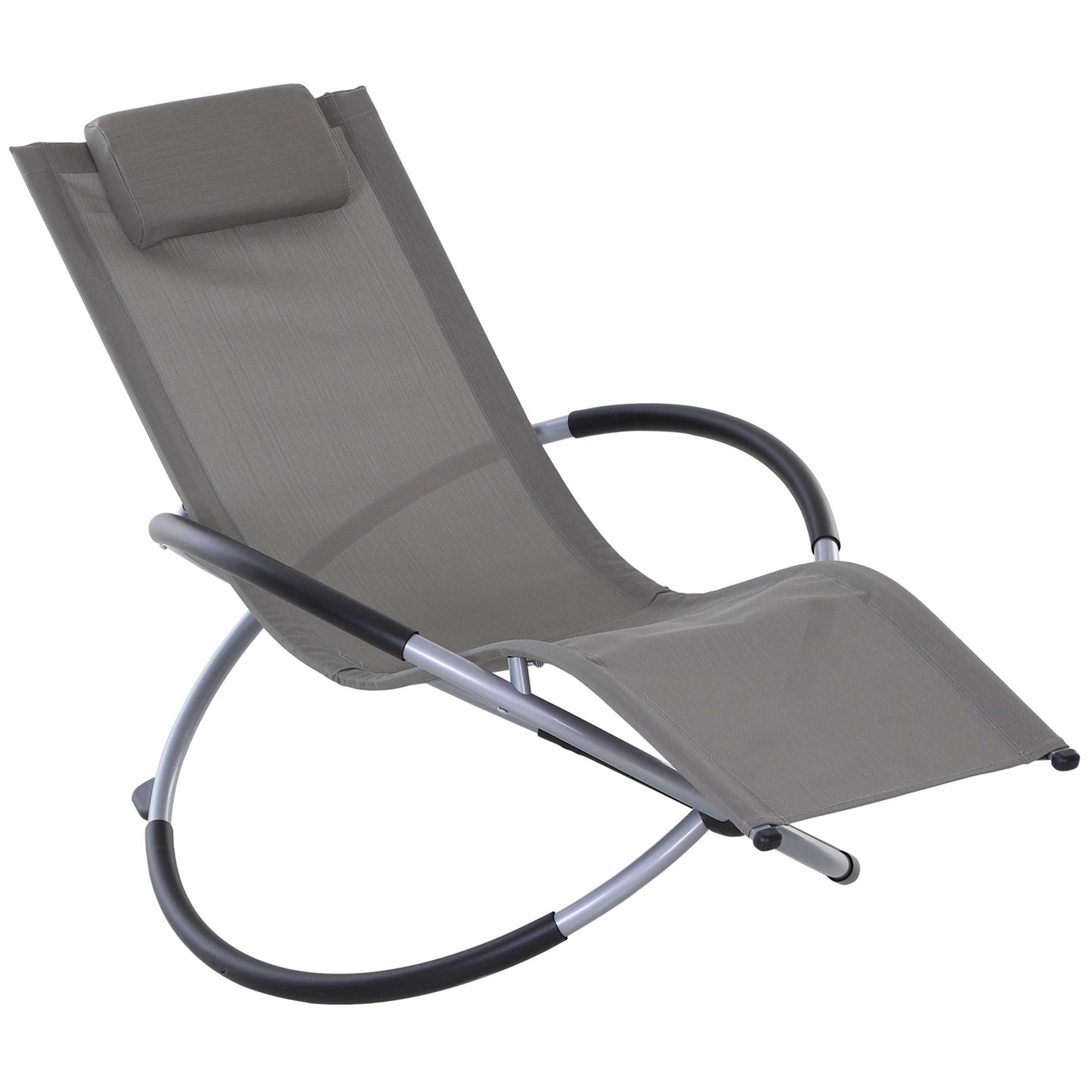 Modern Design Rocking Chair for Indoor and Outdoor Texteline 154x80x84cm Gray