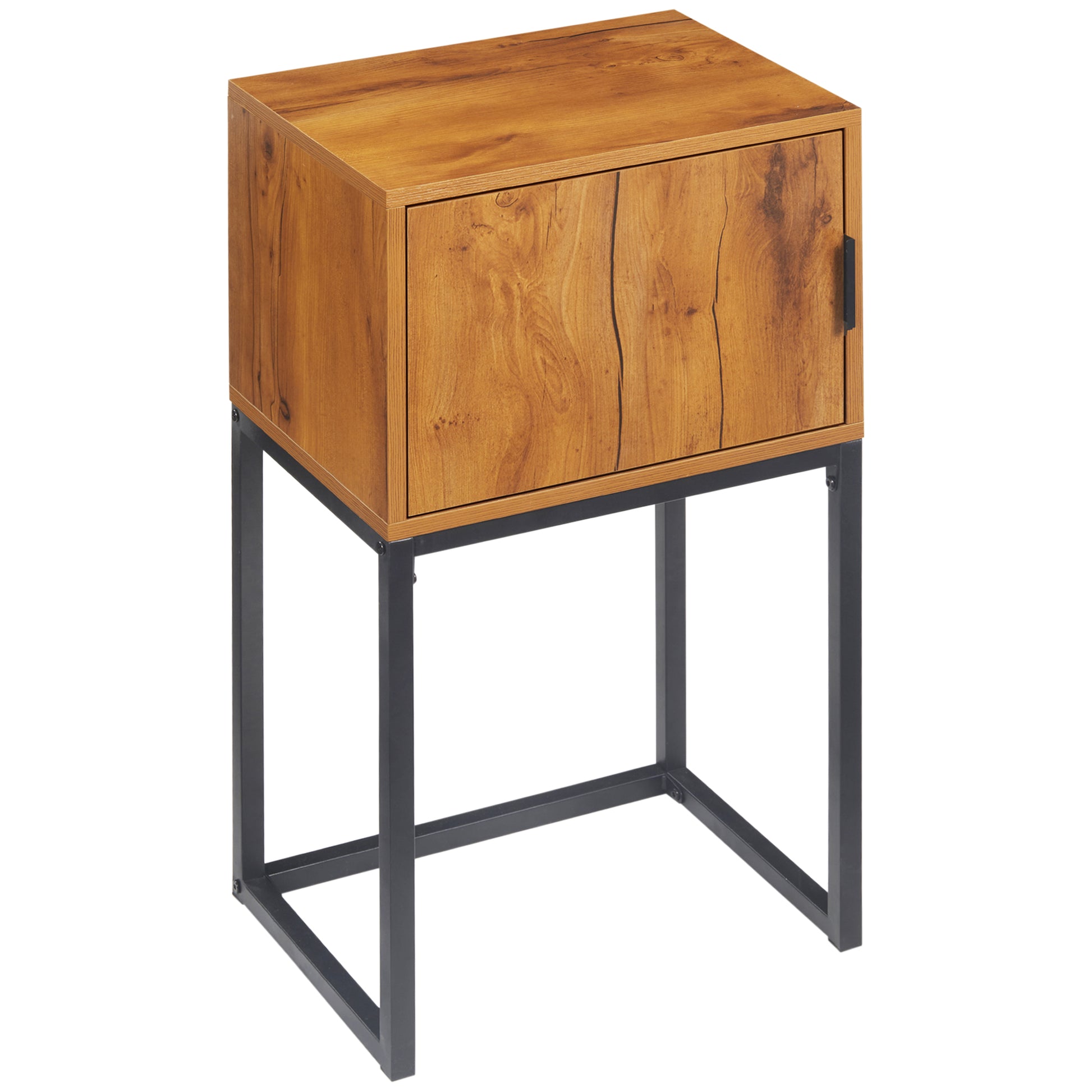 Console Table with Storage, Side Table in Industrial Design for Entryway, Living Room, Hallway, Steel, Natural, 40 x 30 x 76 cm