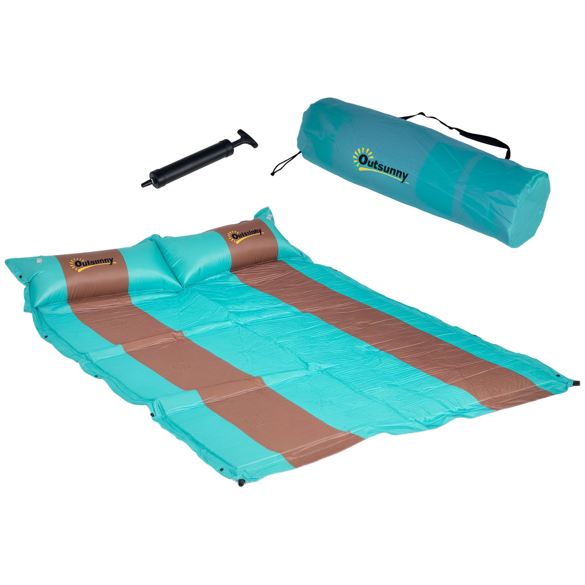 Camping Mattress for 2 People with Pillow and Carry Bag - Ultra-Light - Waterproof Sleeping Pad for Camping, Travel, Hiking