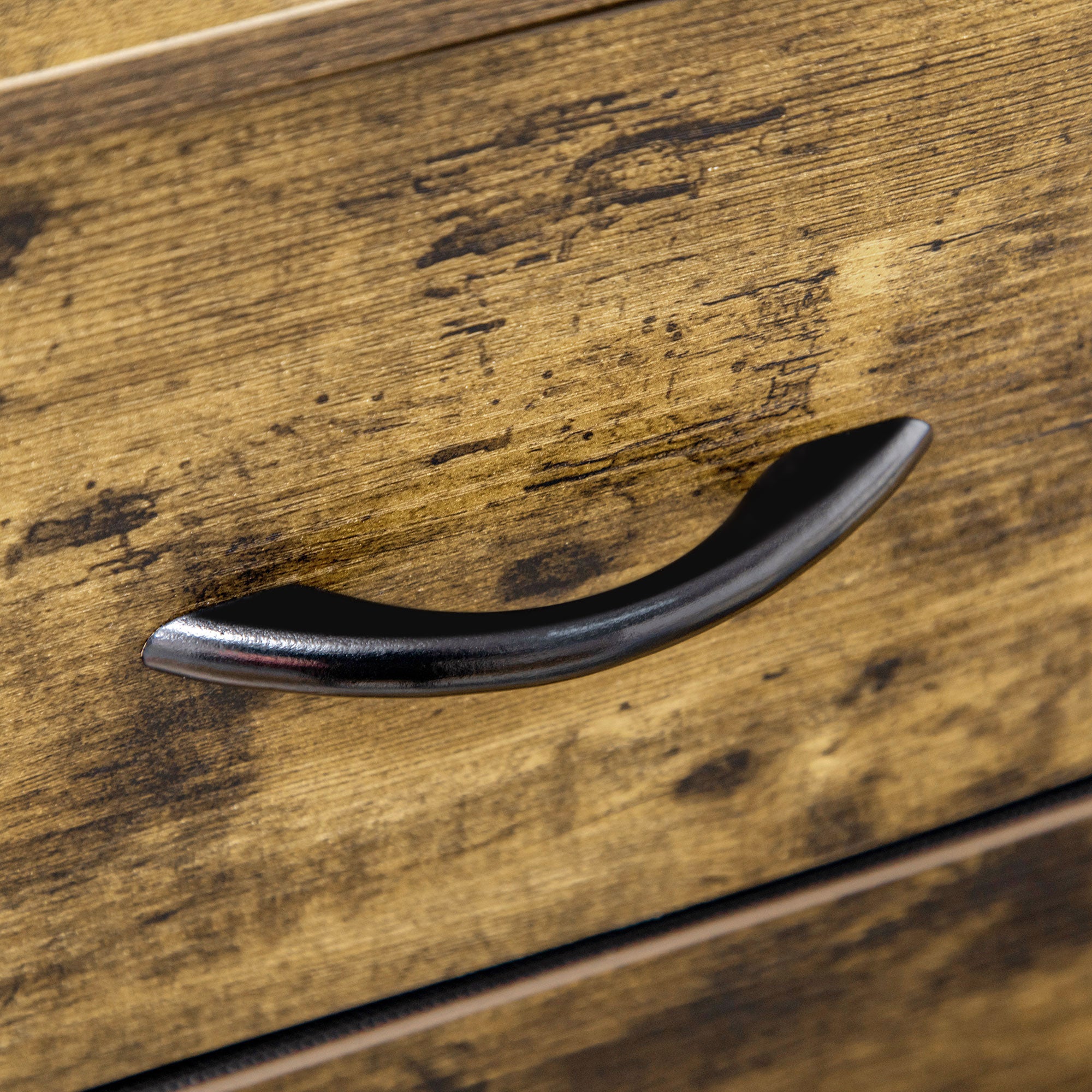 Fabric Chest of Drawers Storage Cabinet with 6 Drawers, Shelving Unit with Steel Frame Cupboard for Bedroom, Living Room Rustic Brown