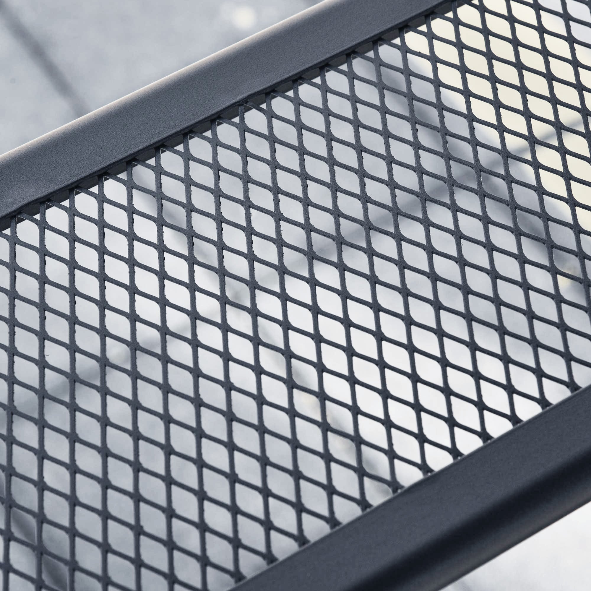 Grill Pavilion Garden Tent Grill Gazebo Balcony Pavilion with Shelves Flame-Retardant Double Roof Gray 245 x 148 x 252 cm