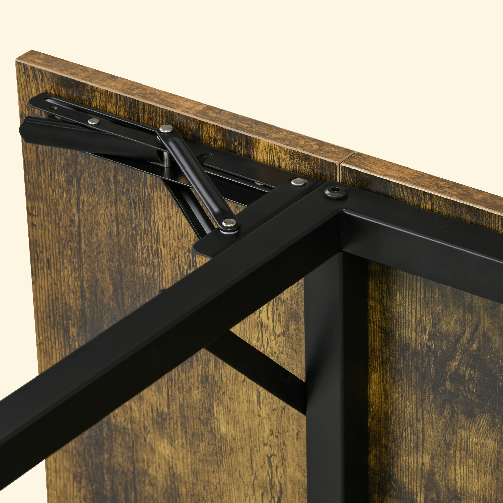 Folding Dining Table Extendable Kitchen Table with 2 Drop Leaves Industrial Rectangular Style for Small Space, Drop-Leaf Table for 2-4 People, Rustic Brown