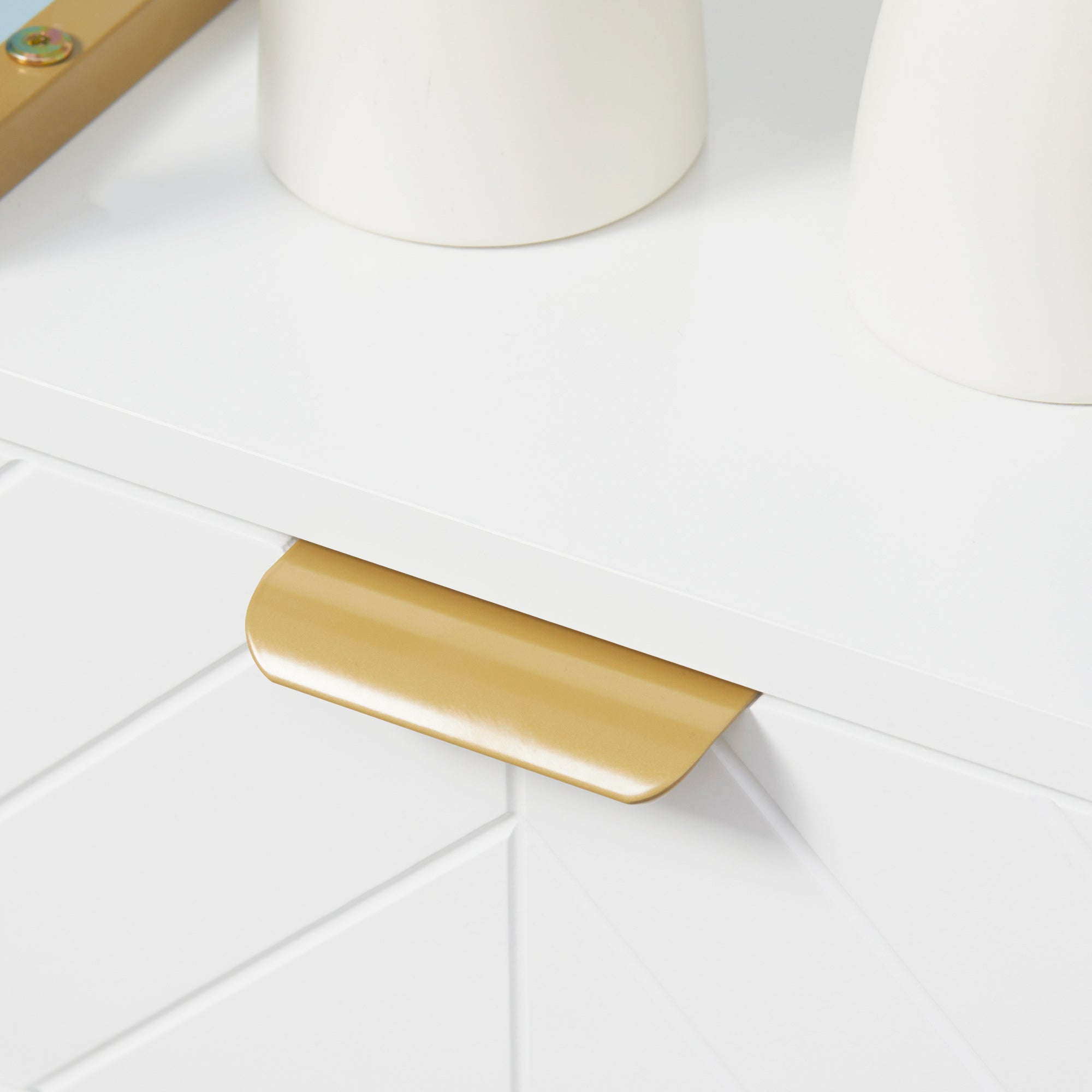 Bathroom Cabinet, Bathroom Column with Drawer, Cabinet, and Shelf in Wood and Metal, 30x30x105cm, White