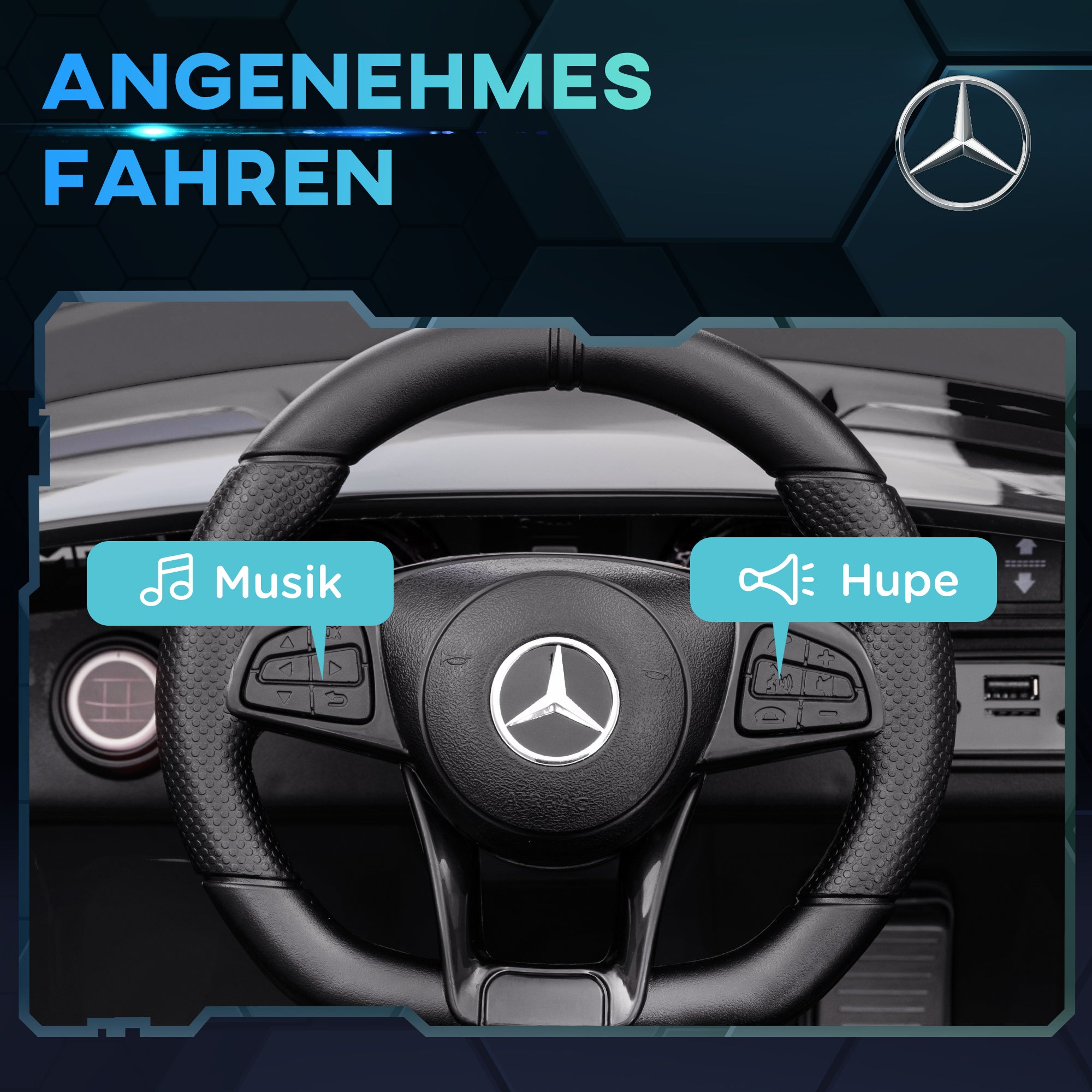 Kids Electric Car 12V Children's Vehicle with 2.4G Remote Control, Car for Kids with Horn, MP3, Music, Soft Start, Reverse Function 3-5 km/h Electric Vehicle for 3-6 Years, Black