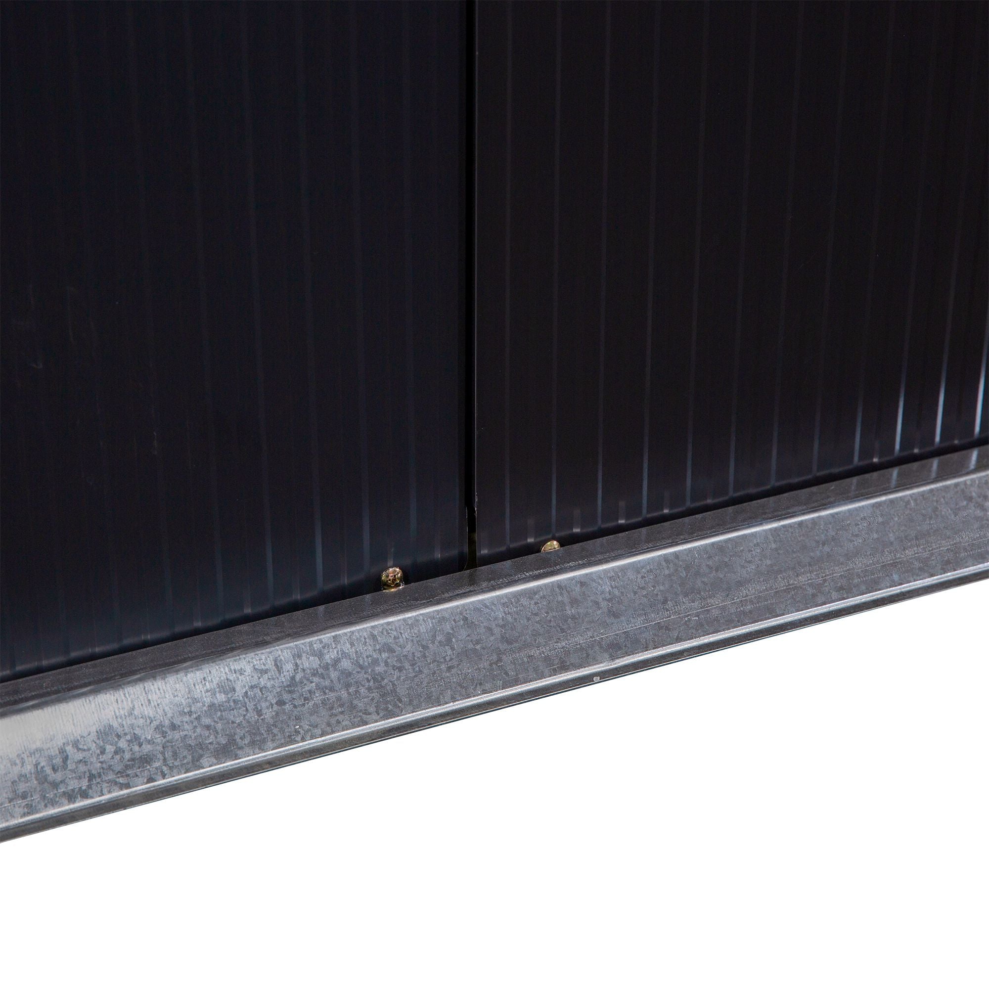 Garden Shed Outdoor 8.3 m² 277x322x192 cm Outdoor Garden Shed with Sliding Door Sloping Roof Reinforced Base (Floor NOT Included) and 4 Windows Gray